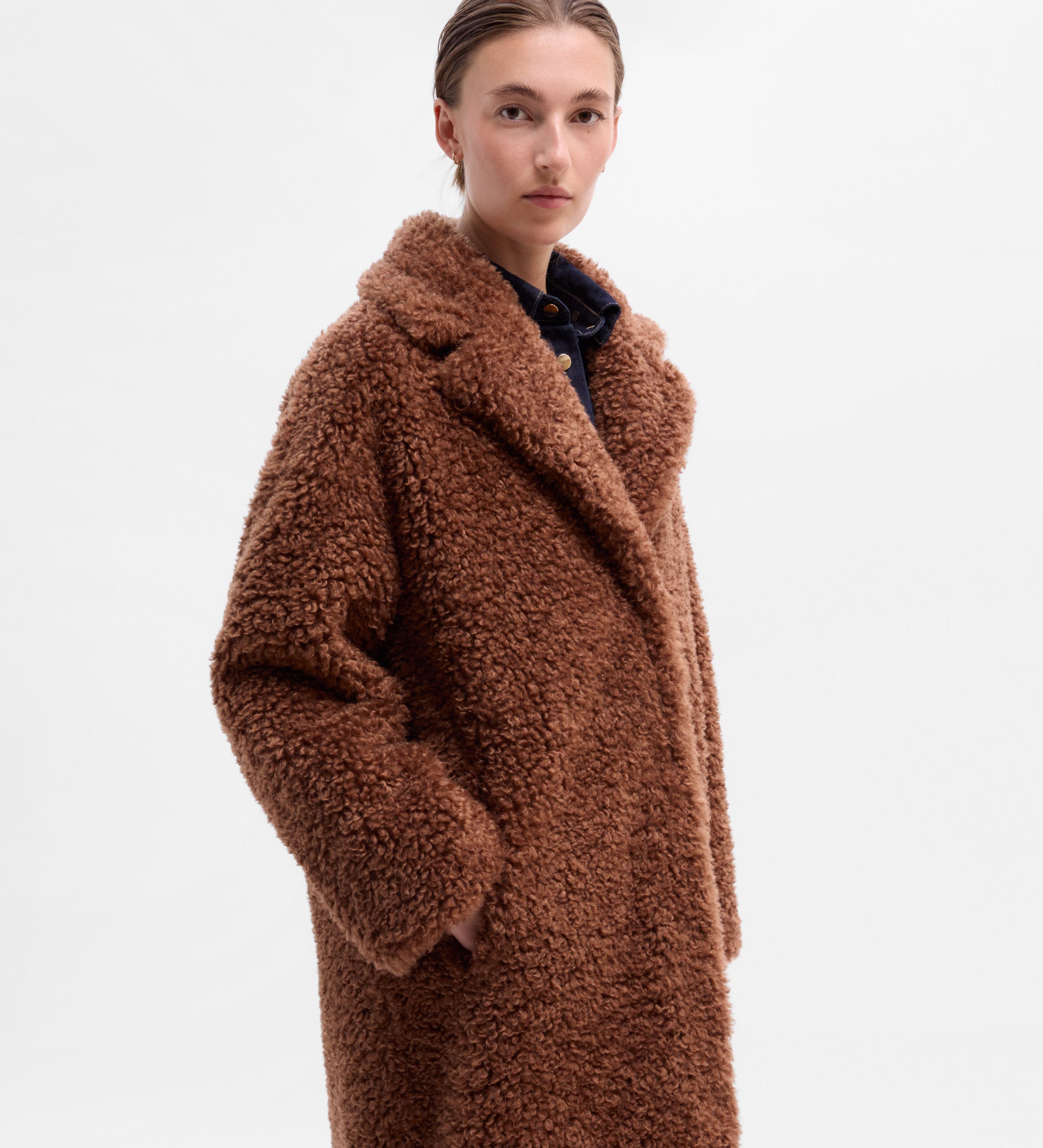 Manteau long peau mouton
