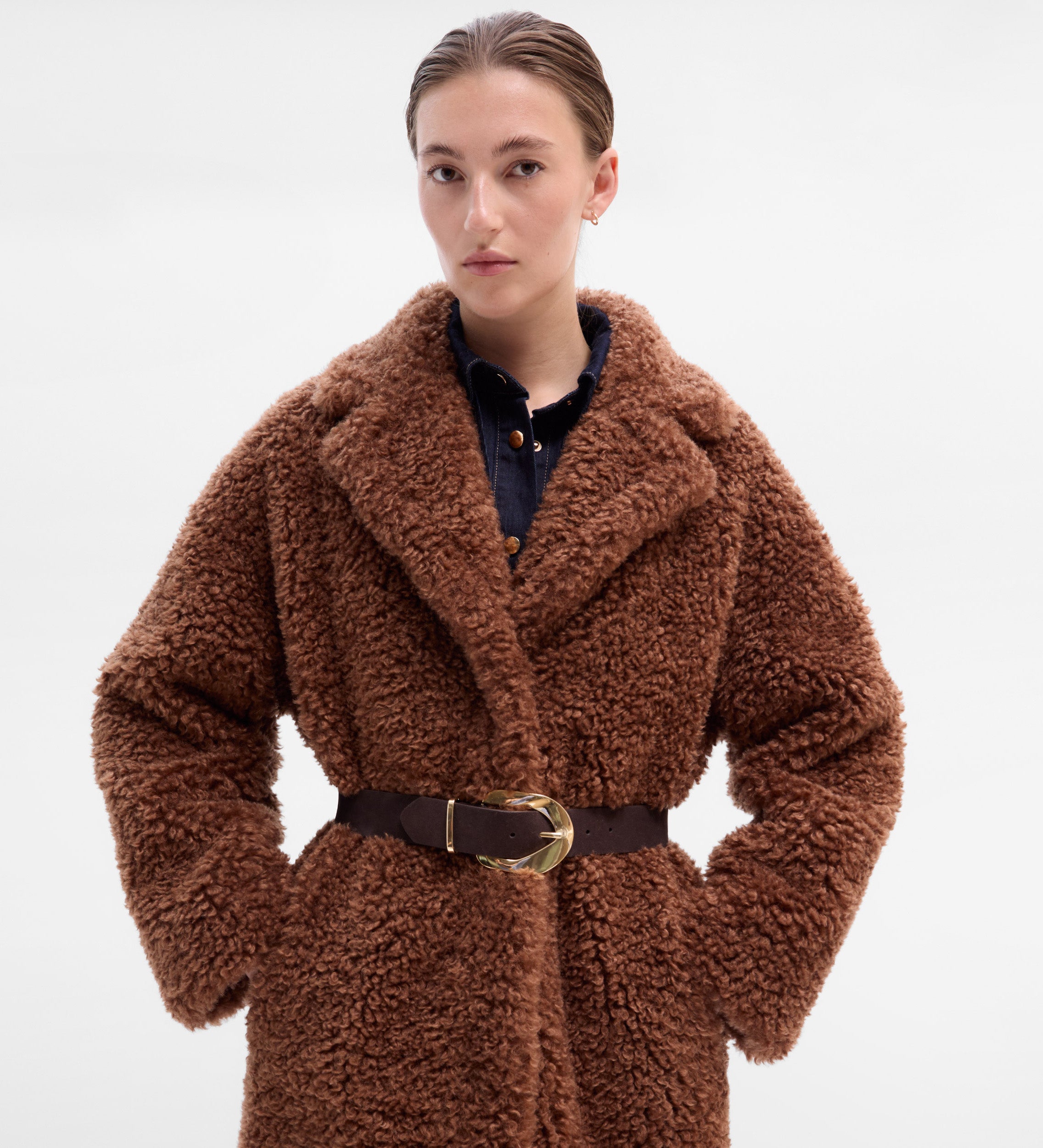 Manteau long peau mouton