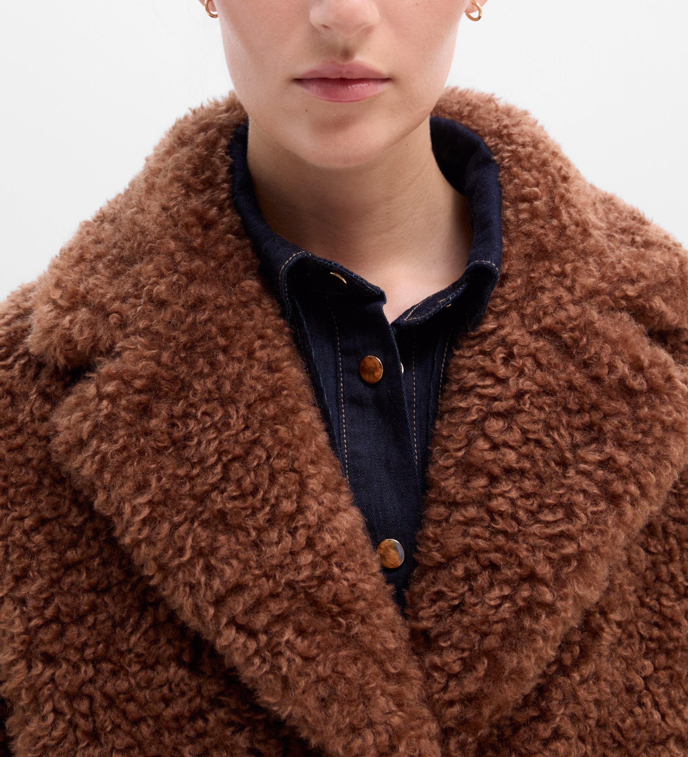 Manteau long peau mouton