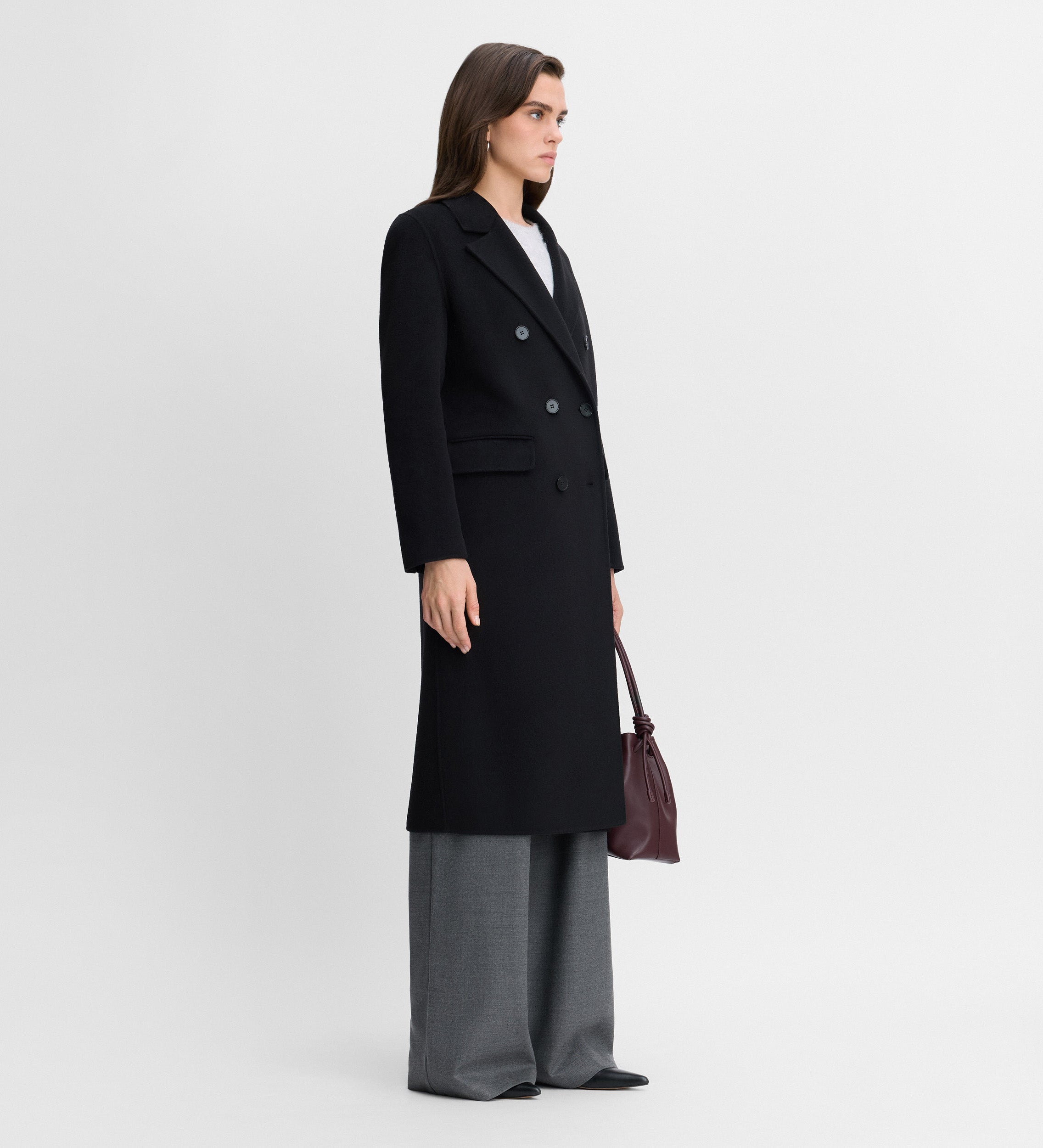 Manteau long double face