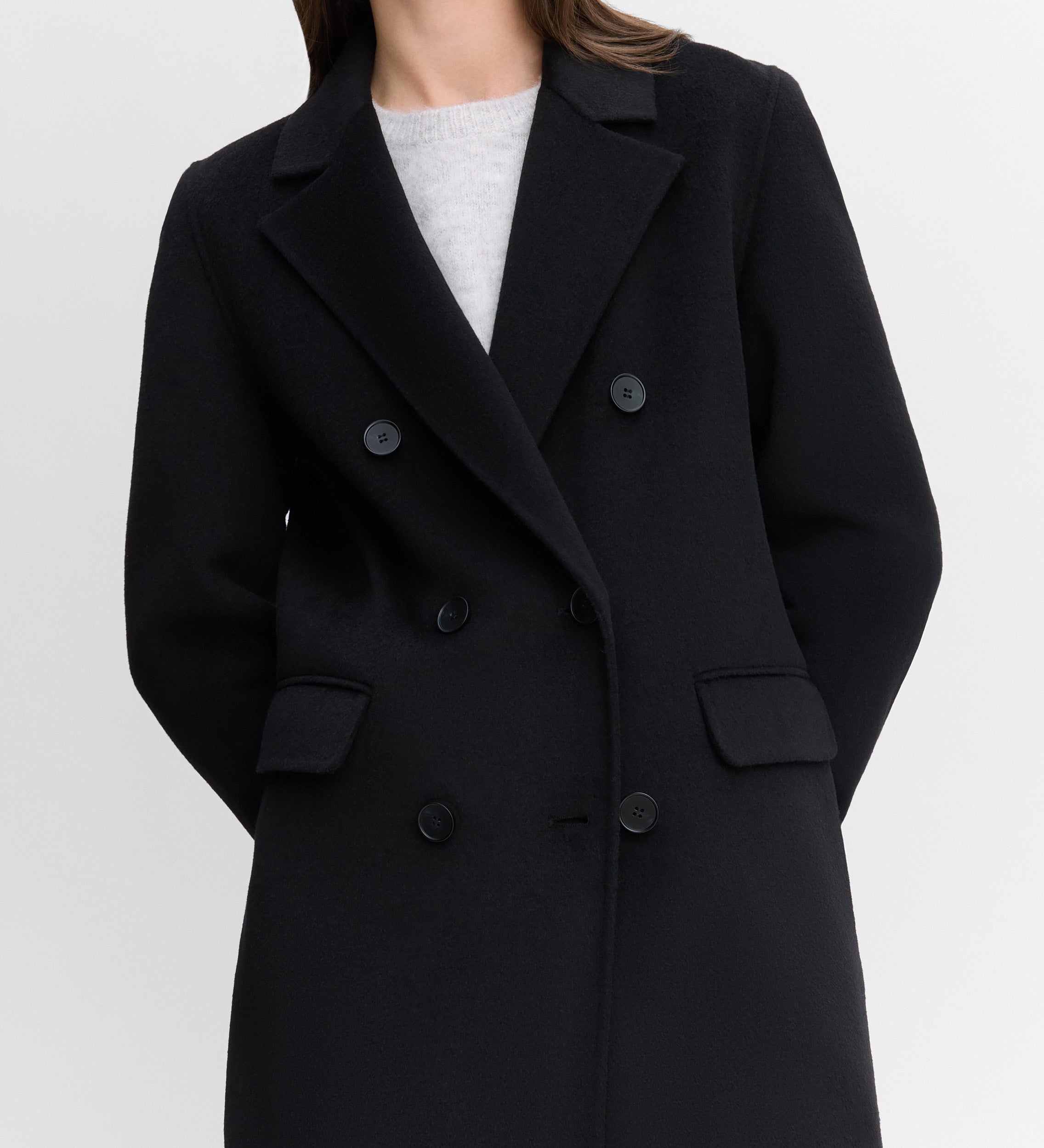 Manteau long double face
