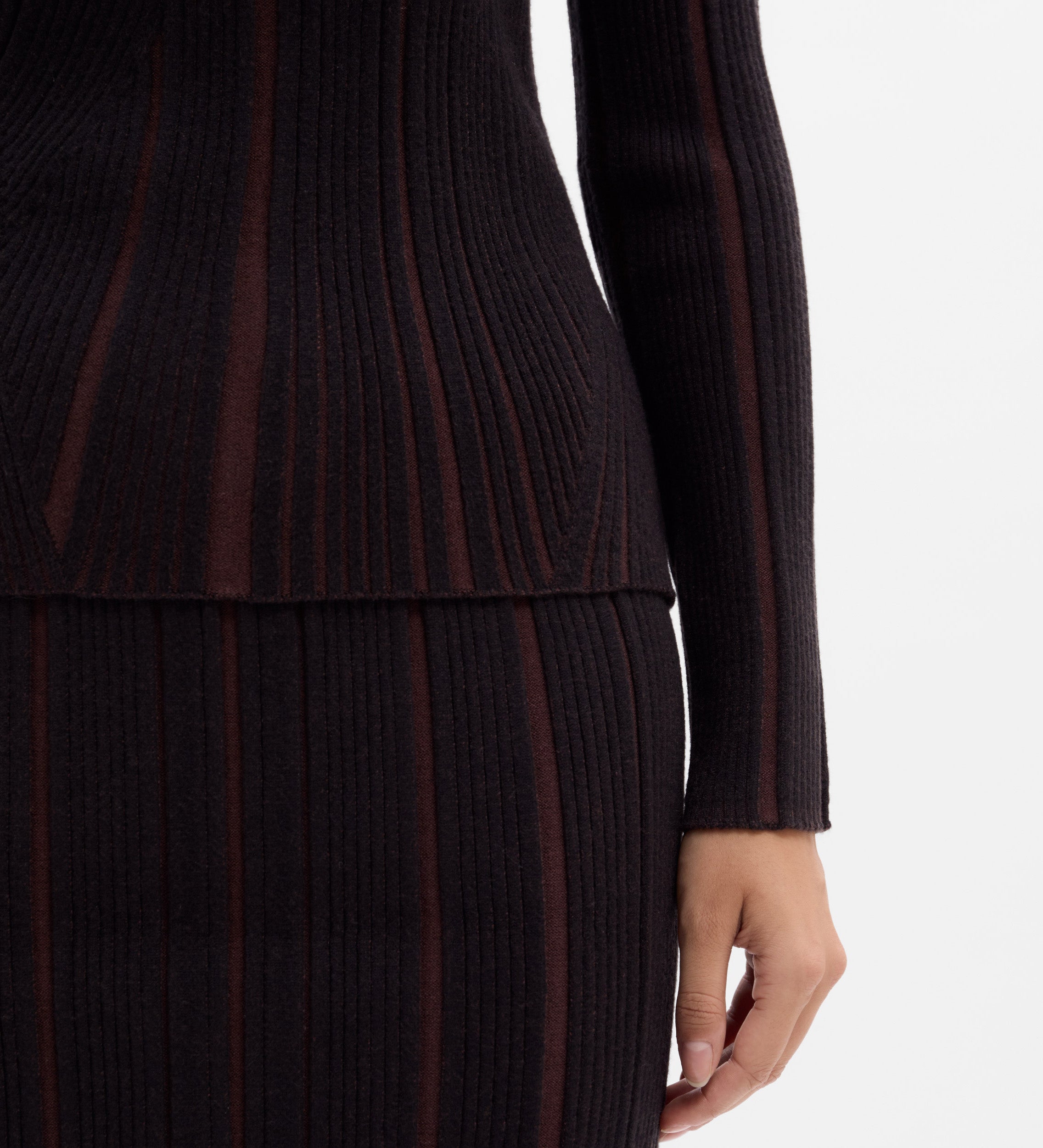 Jersey canalé bicolor