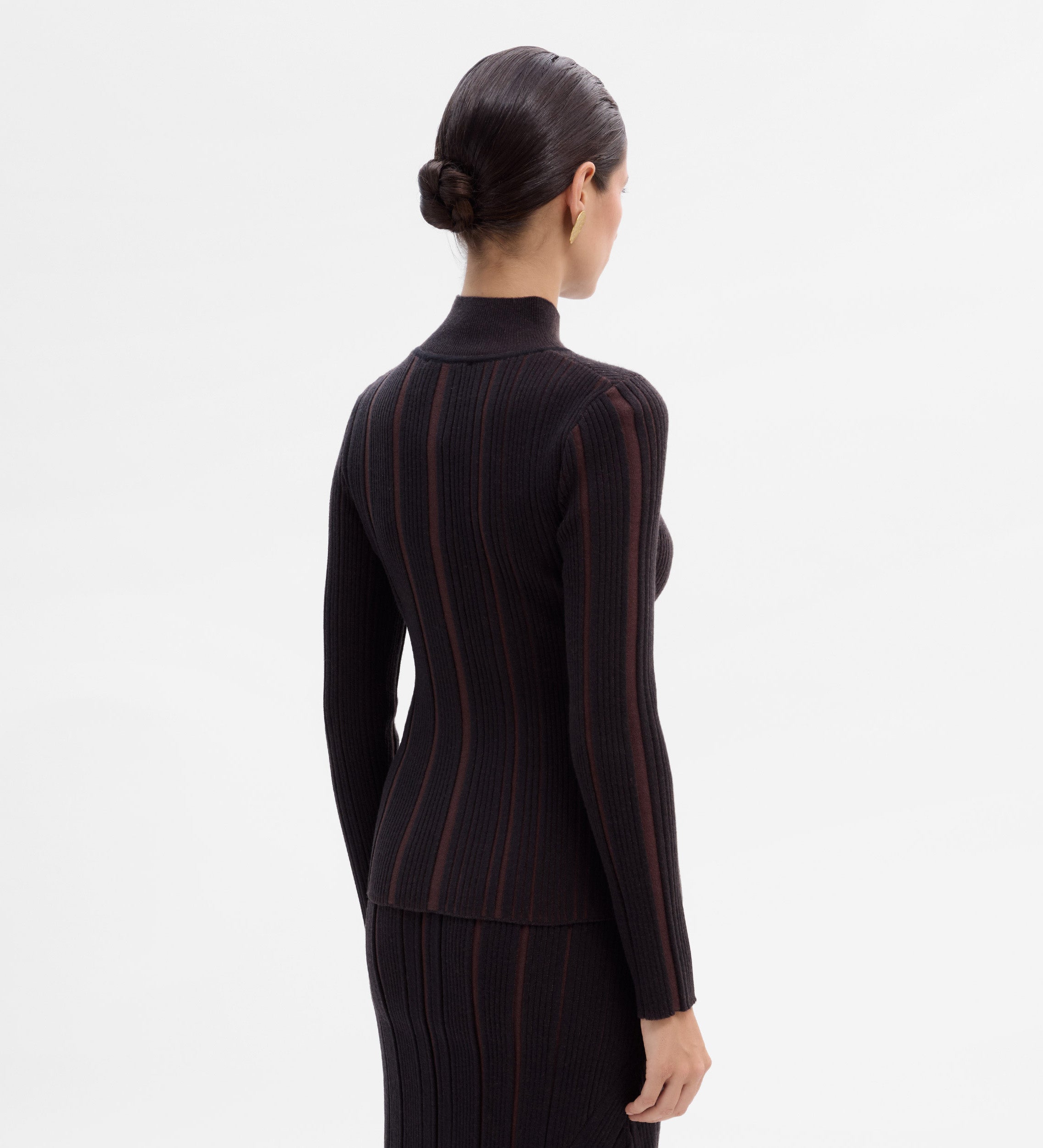 Jersey canalé bicolor