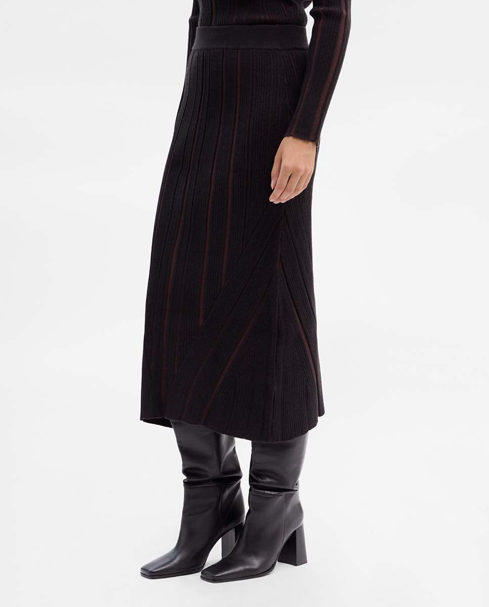 Jupe crayon côtelée