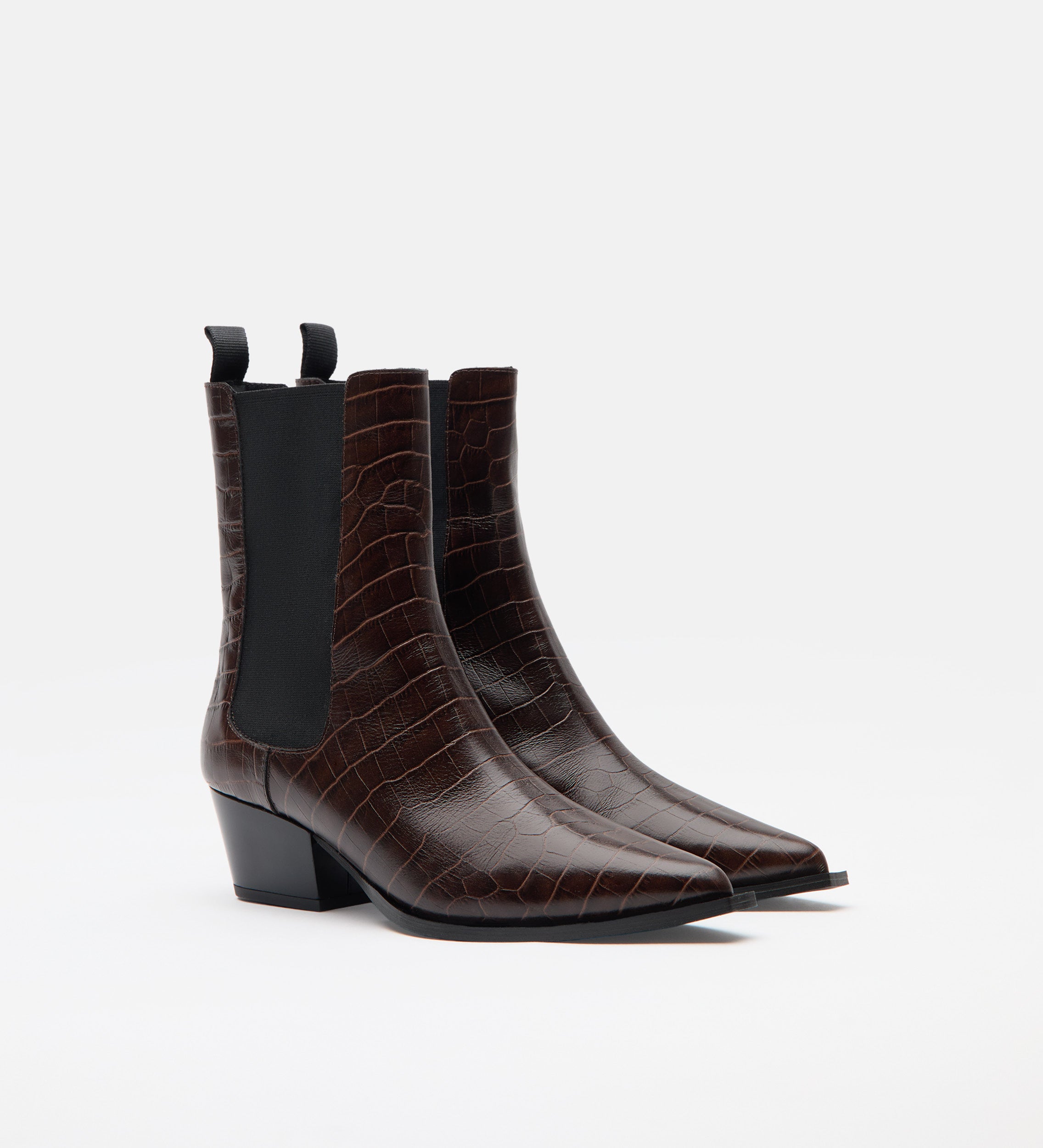 Botín piel efecto cocodrilo