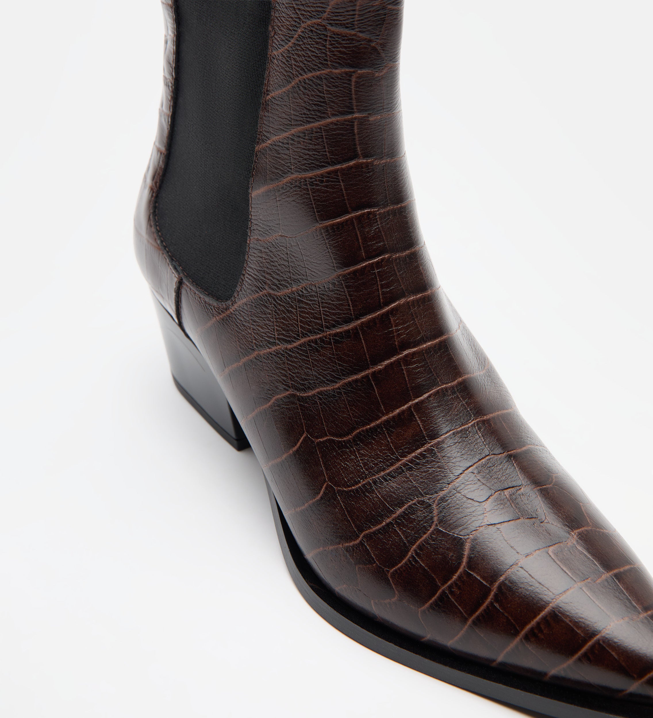 Botín piel efecto cocodrilo