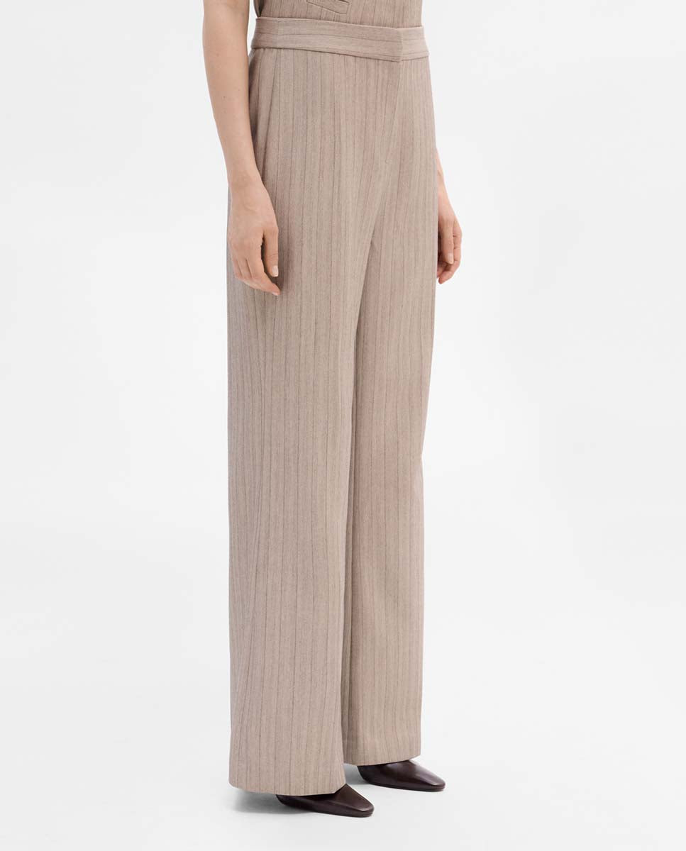 Wide-legged striped pants