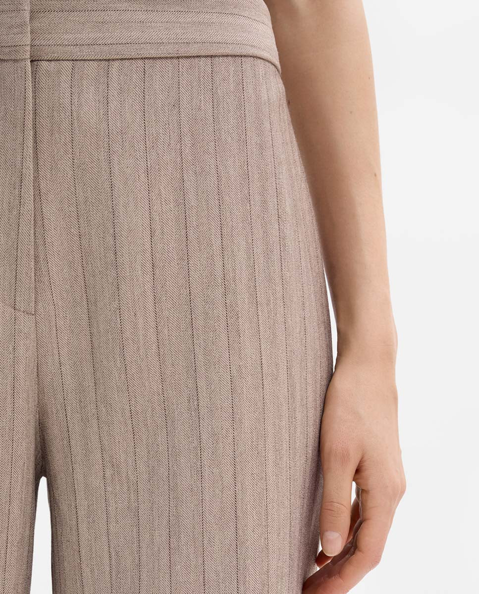 Wide-legged striped pants