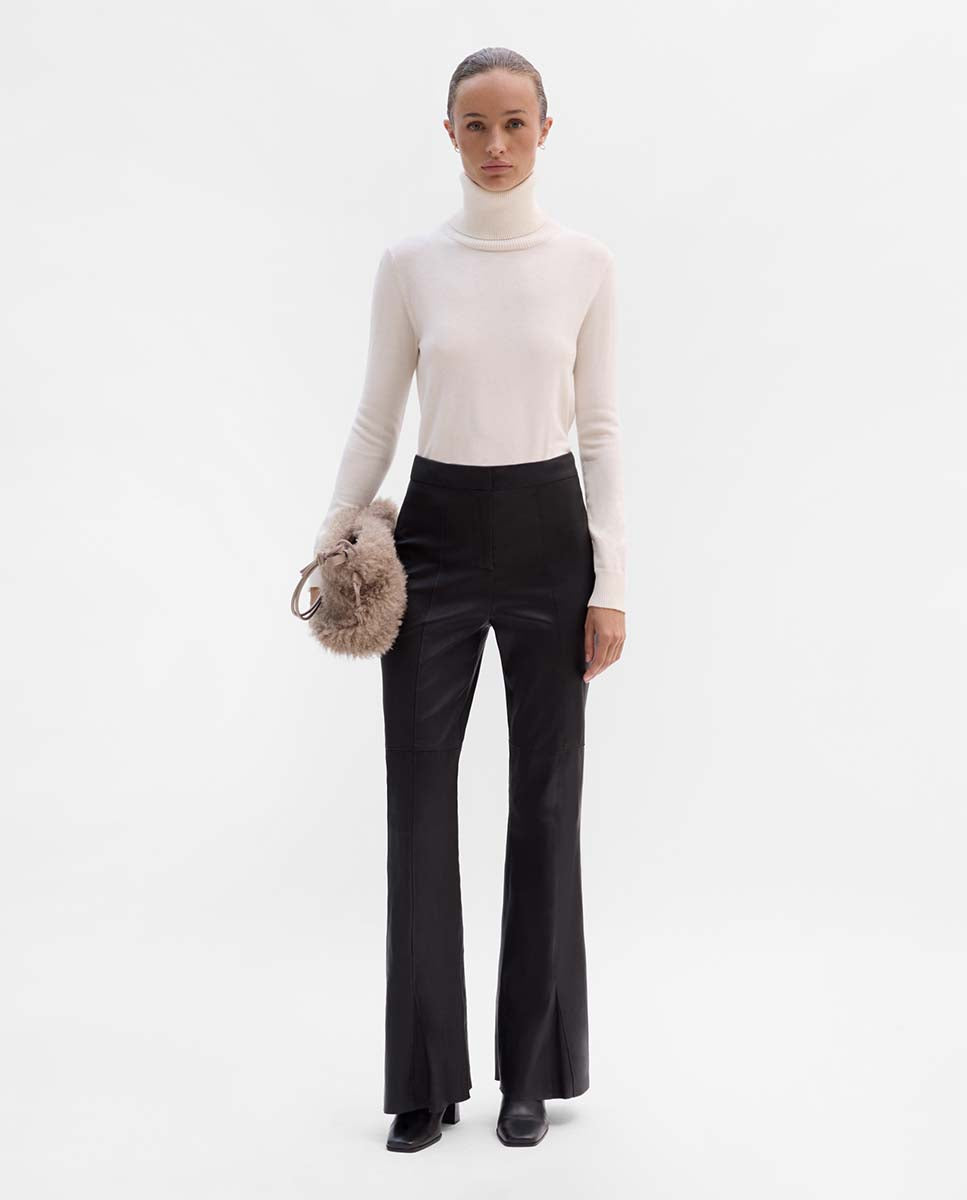 Flared napa trousers