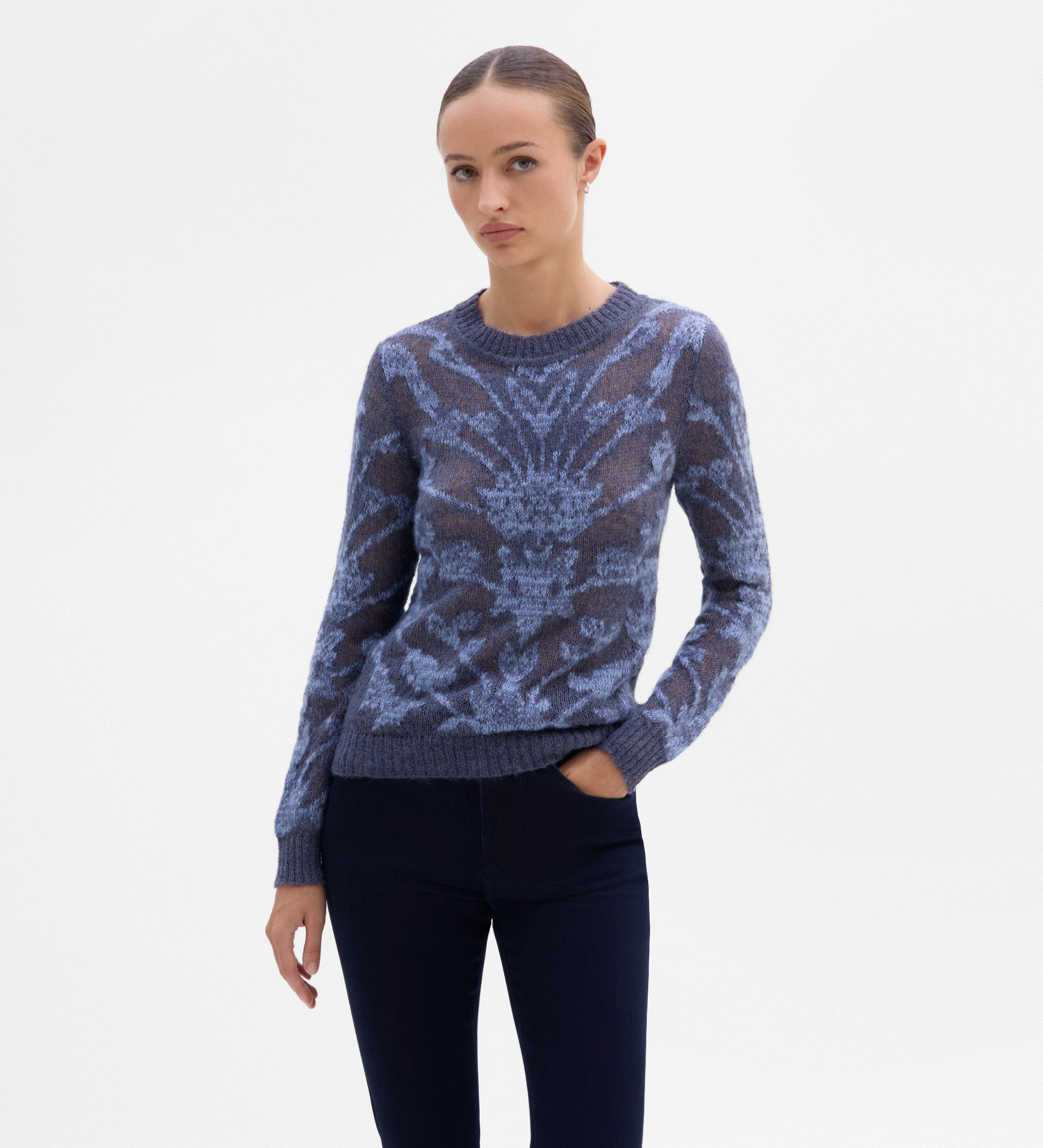 Jacquard knit sweater