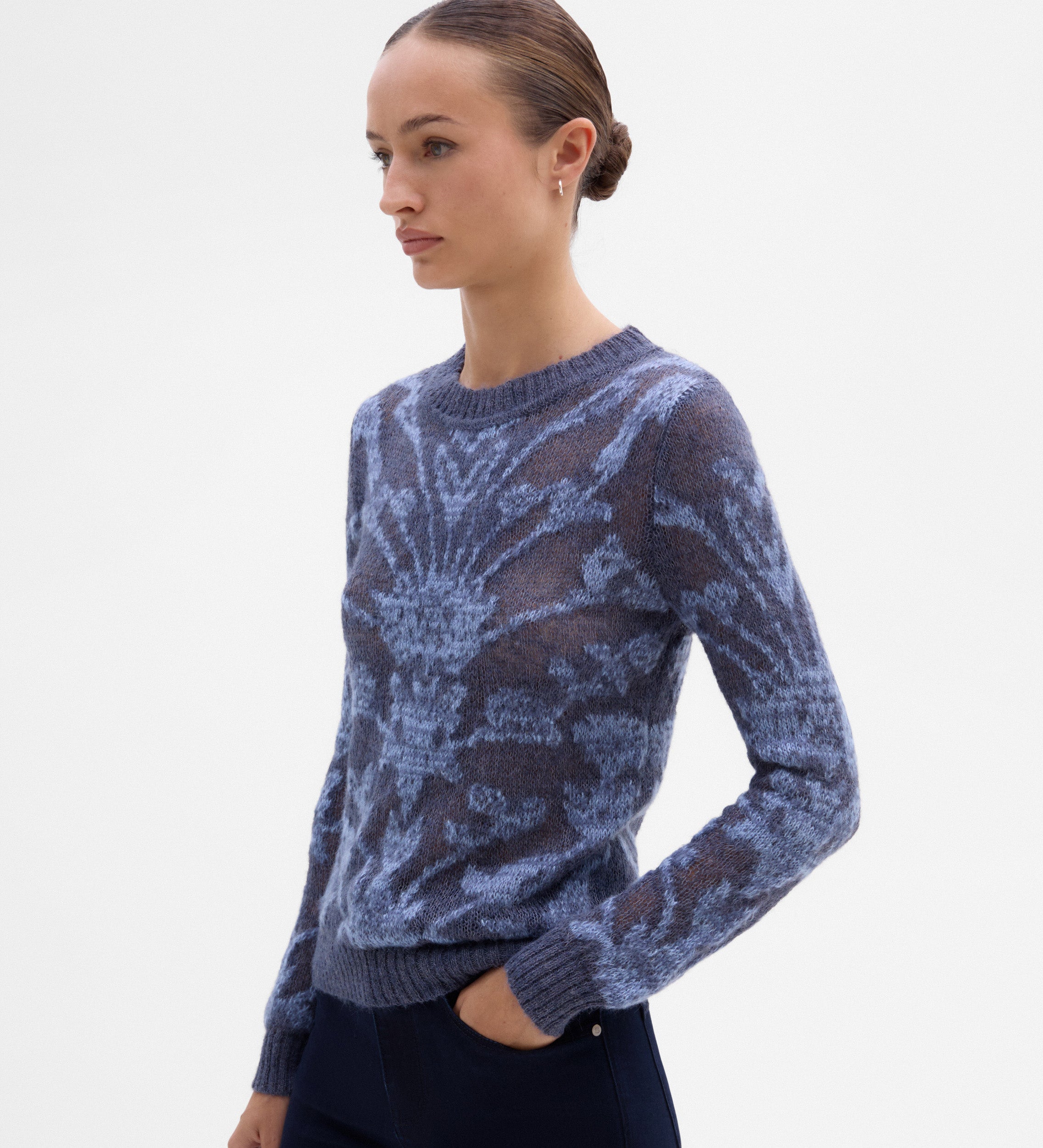 Jacquard knit sweater