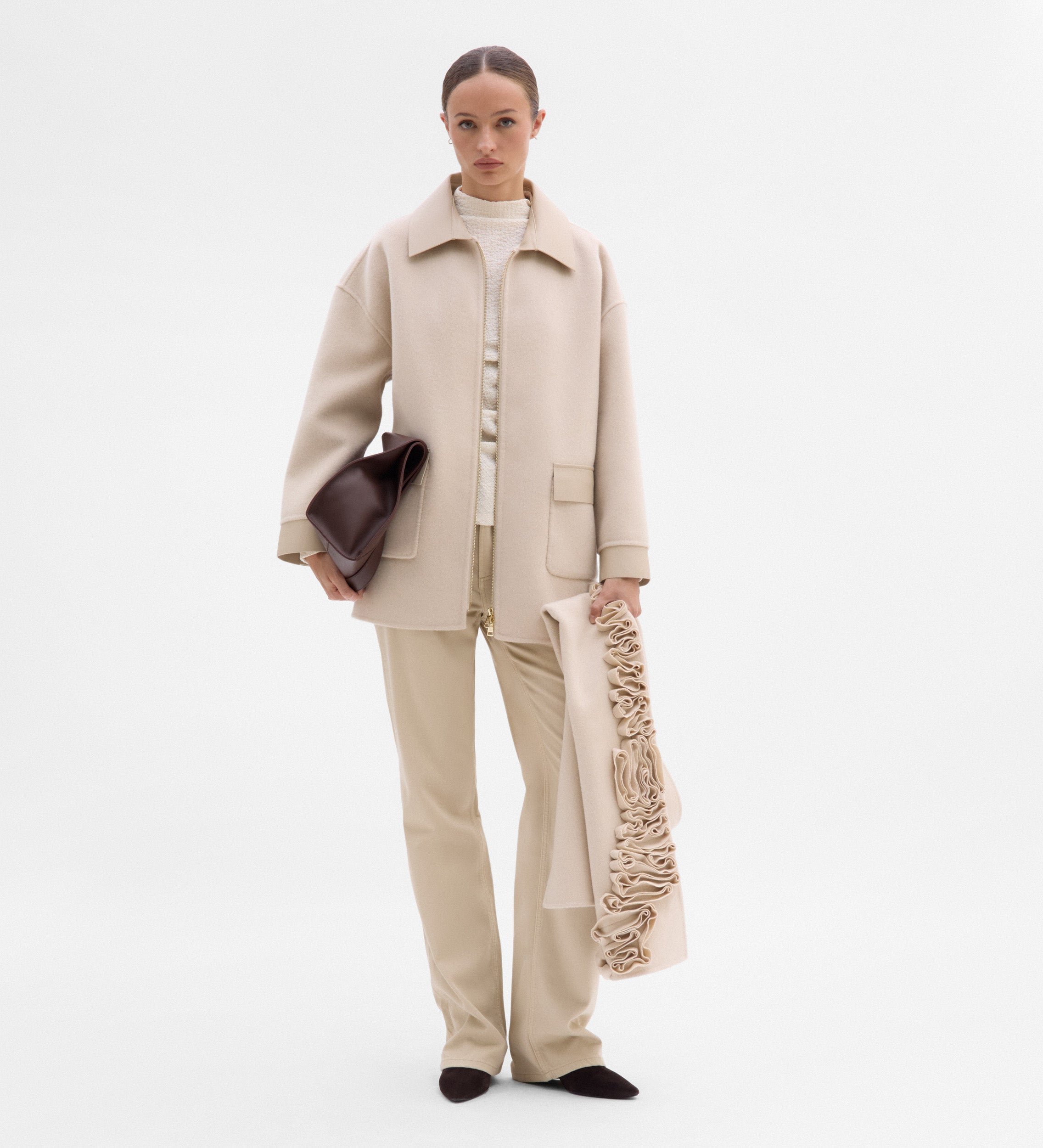 Veste laine bi-matière