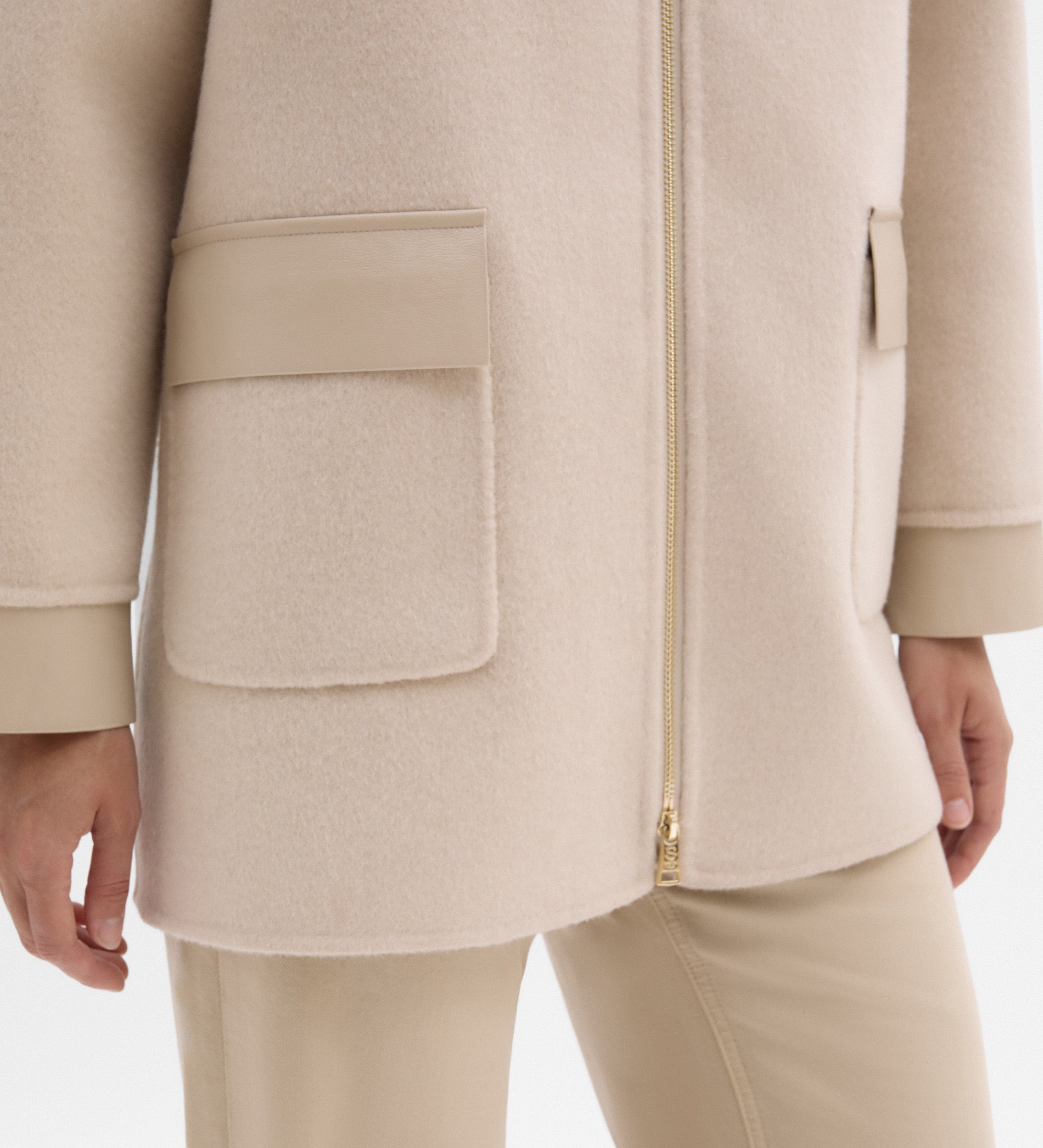 Veste laine bi-matière