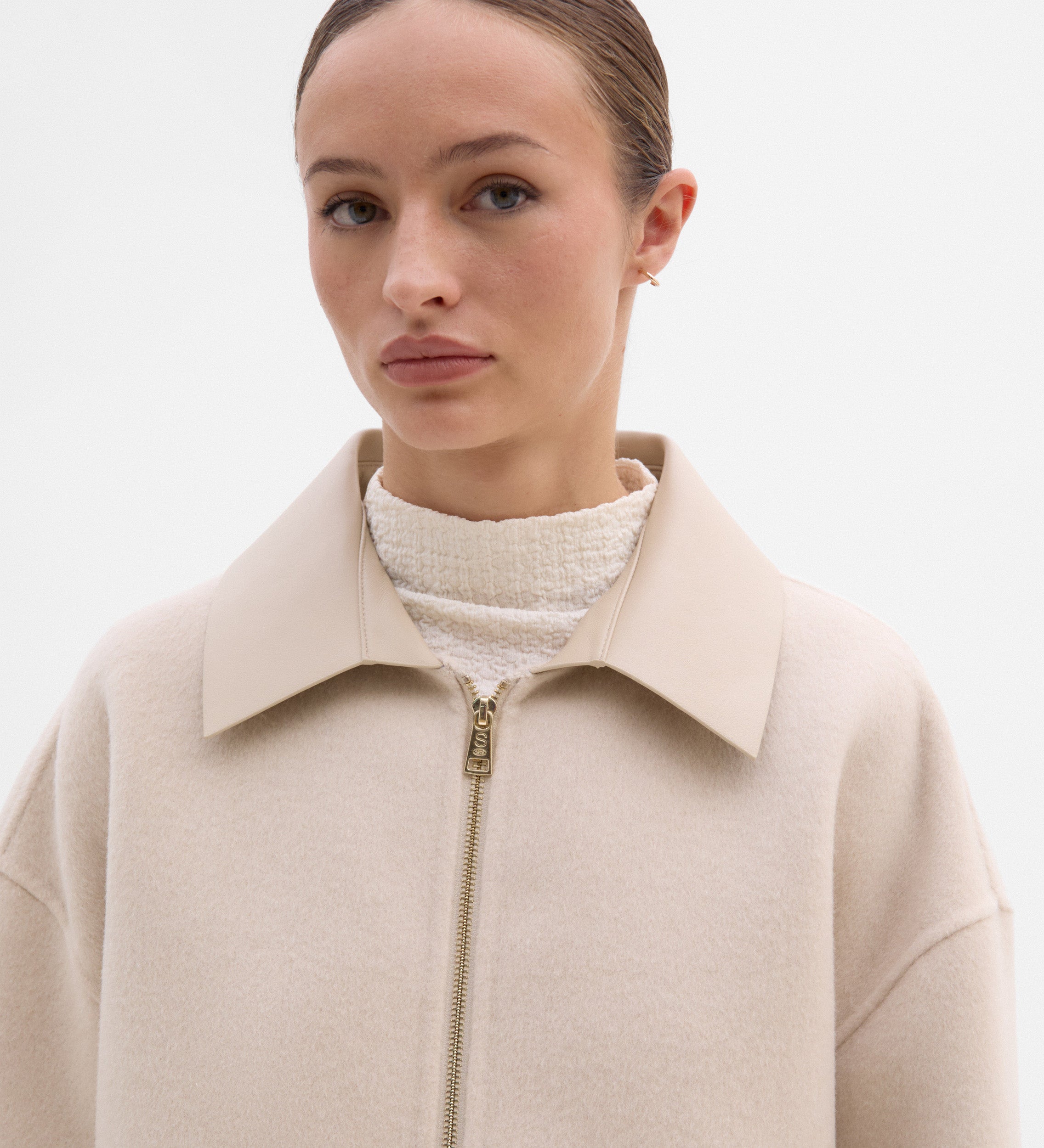 Veste laine bi-matière