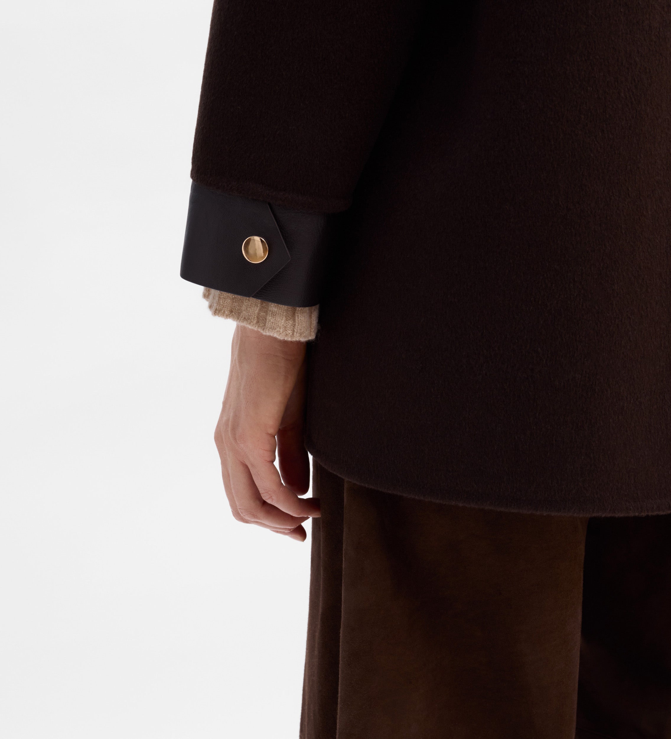 Bi-material wool jacket