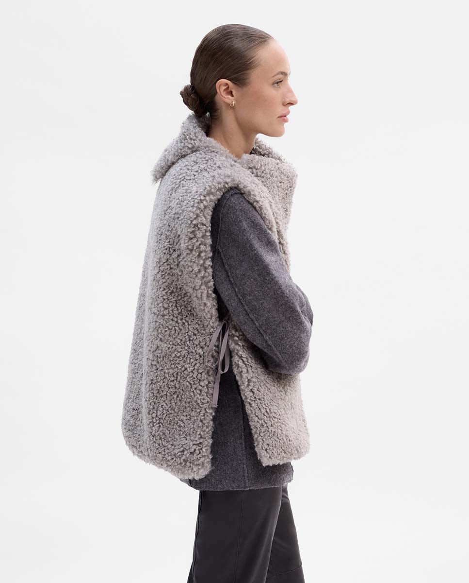 Chaleco corto efecto pelo