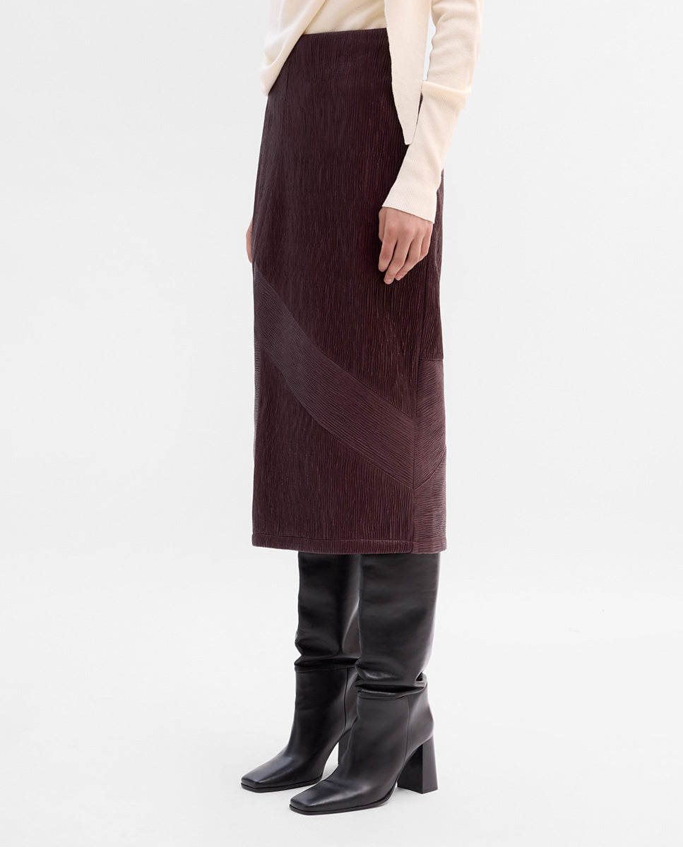 Textured midi skirt