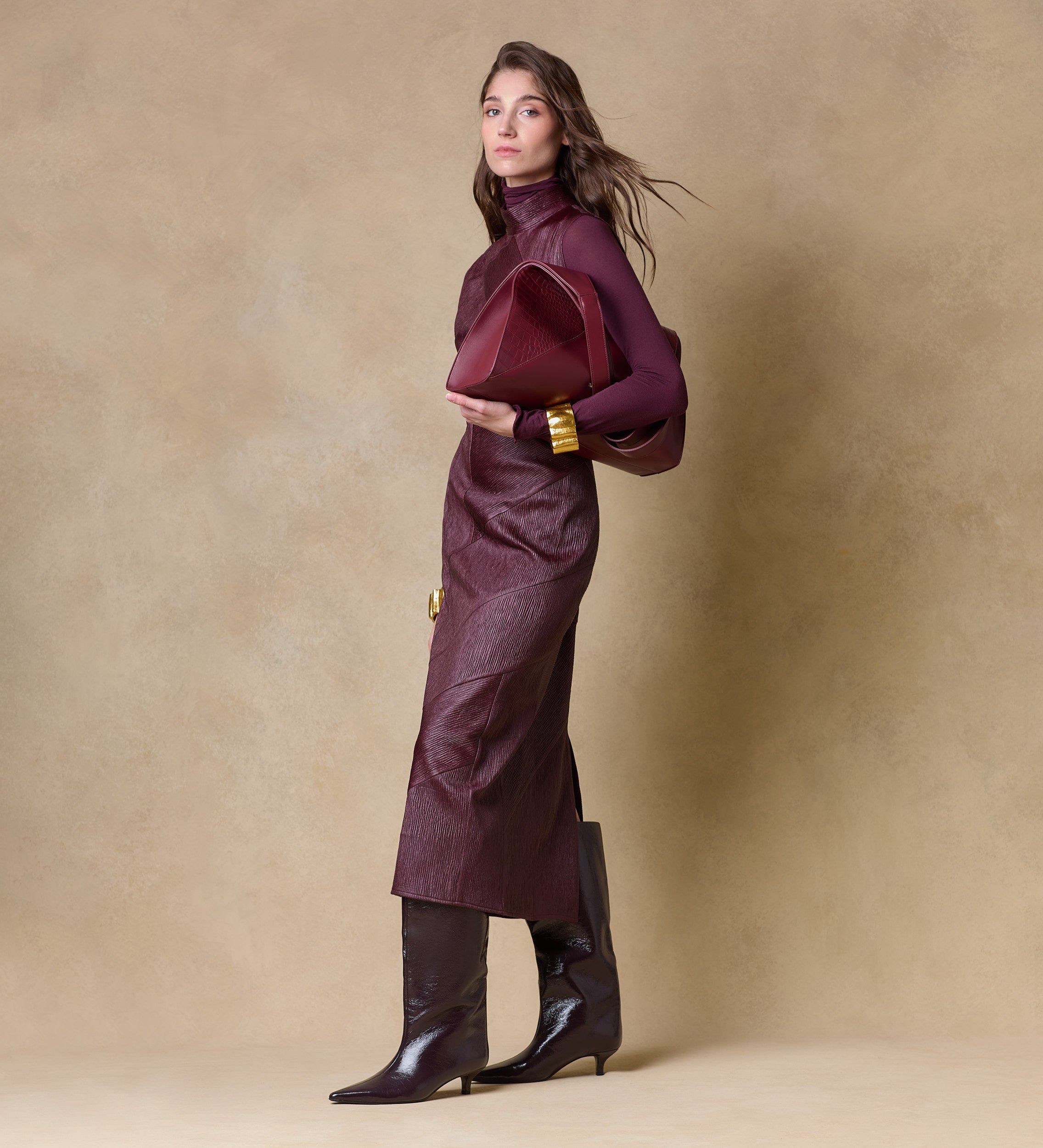 Bolso shopper combinado piel