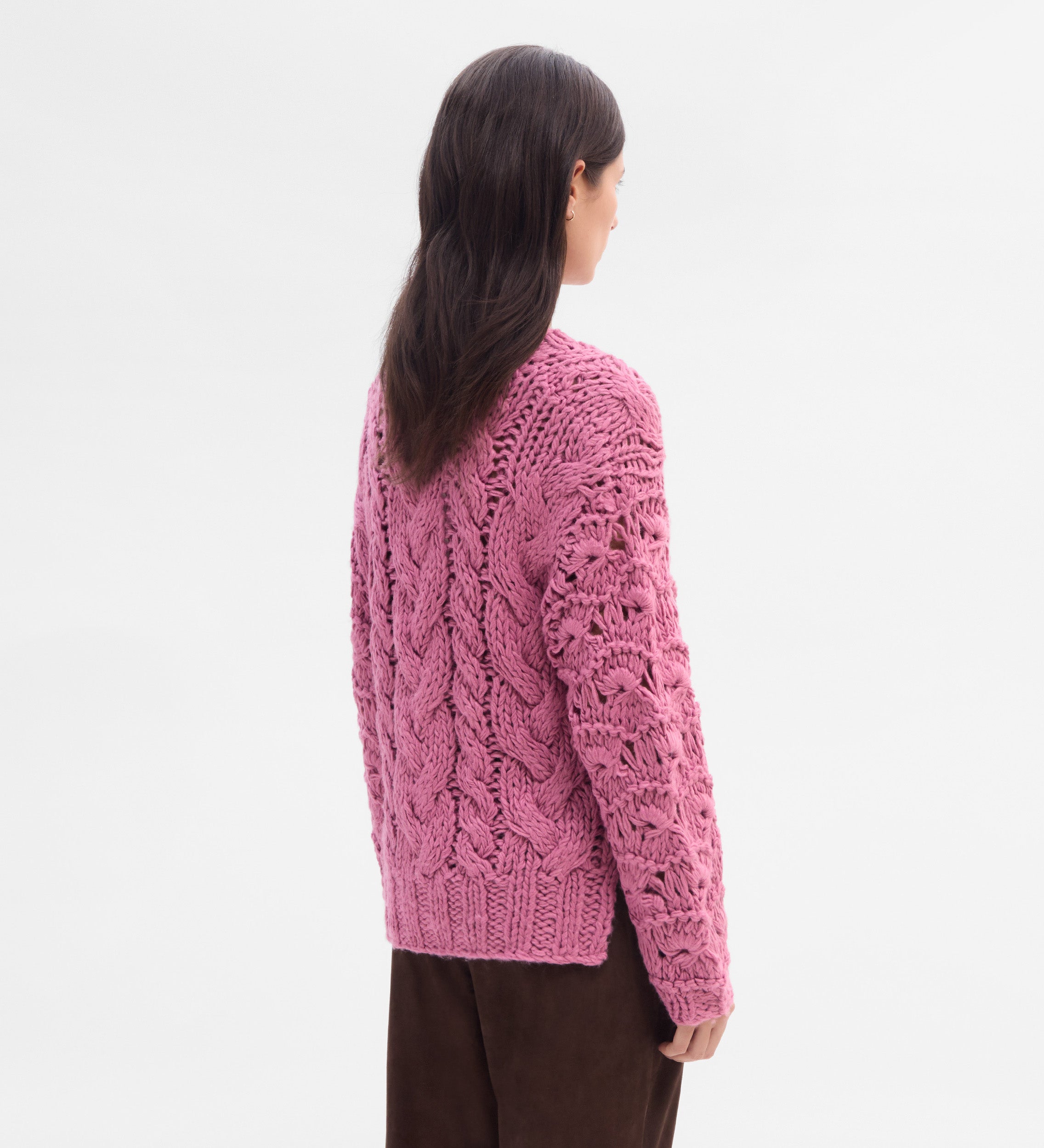 Pull tressé à main