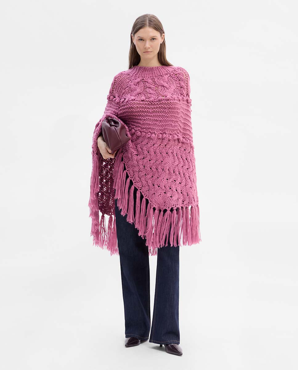 Poncho punto hecho a mano