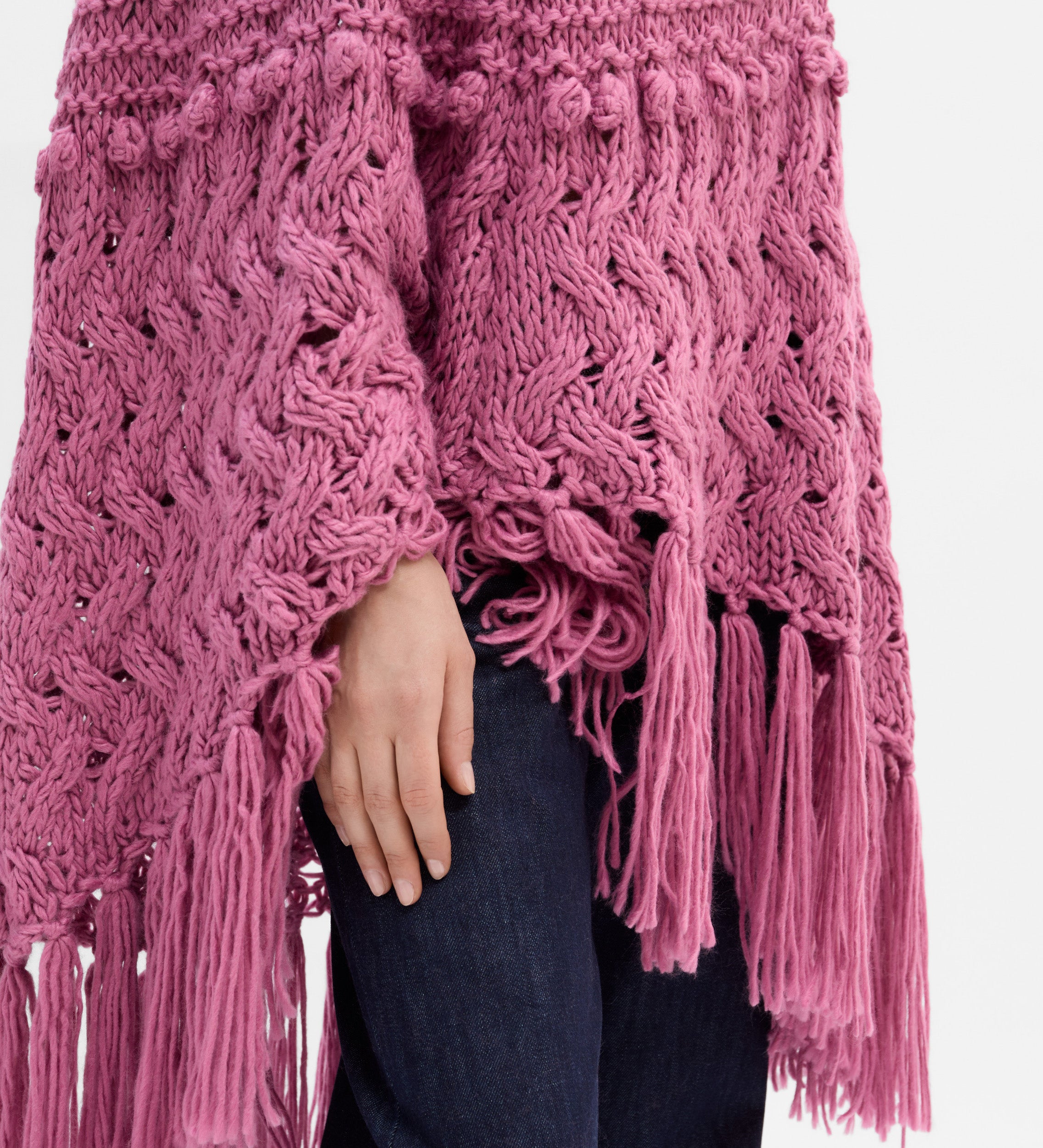 Handmade knitted poncho