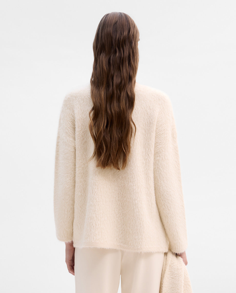 Fur effect scarf sweater