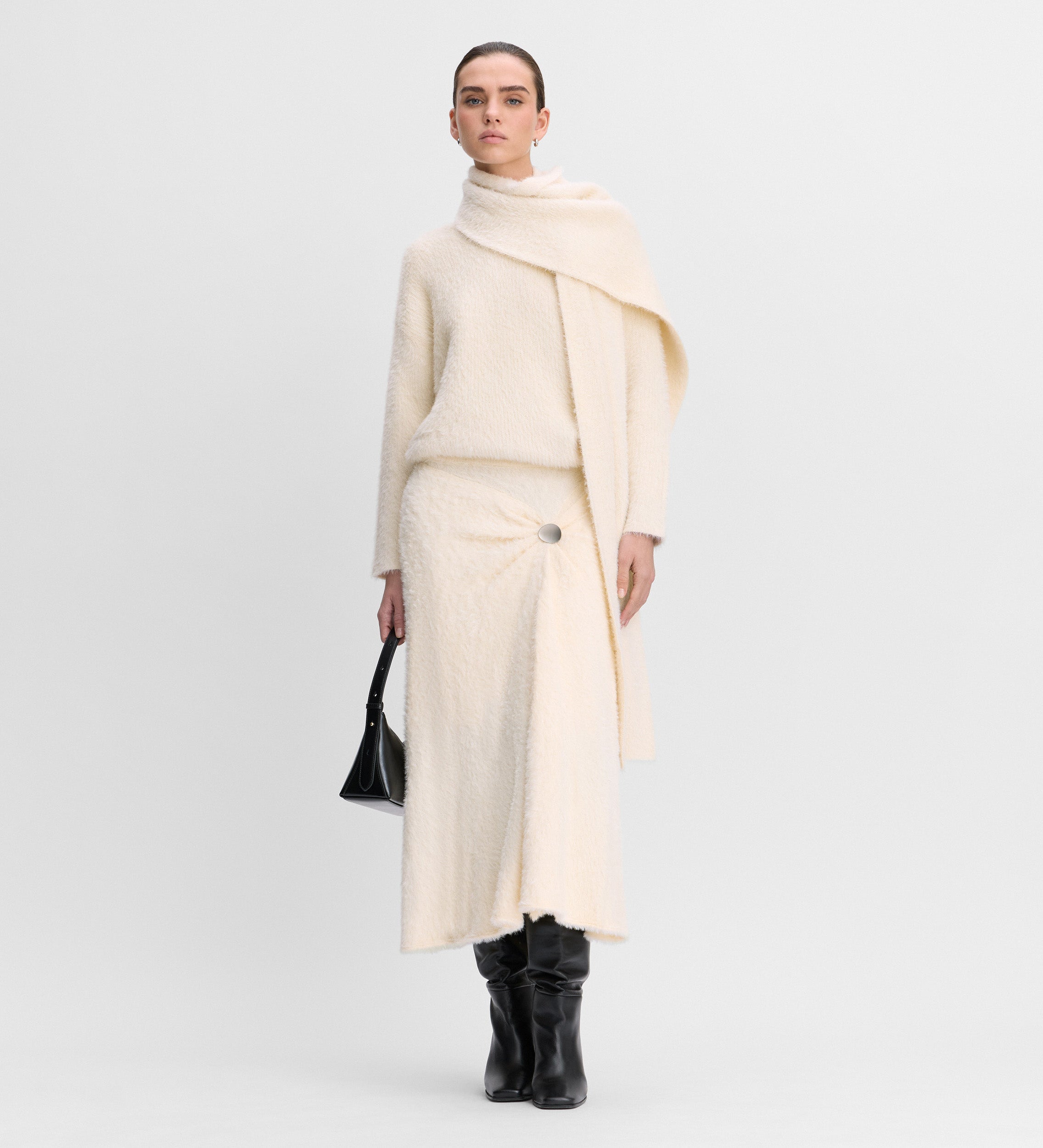 Faux fur effect skirt