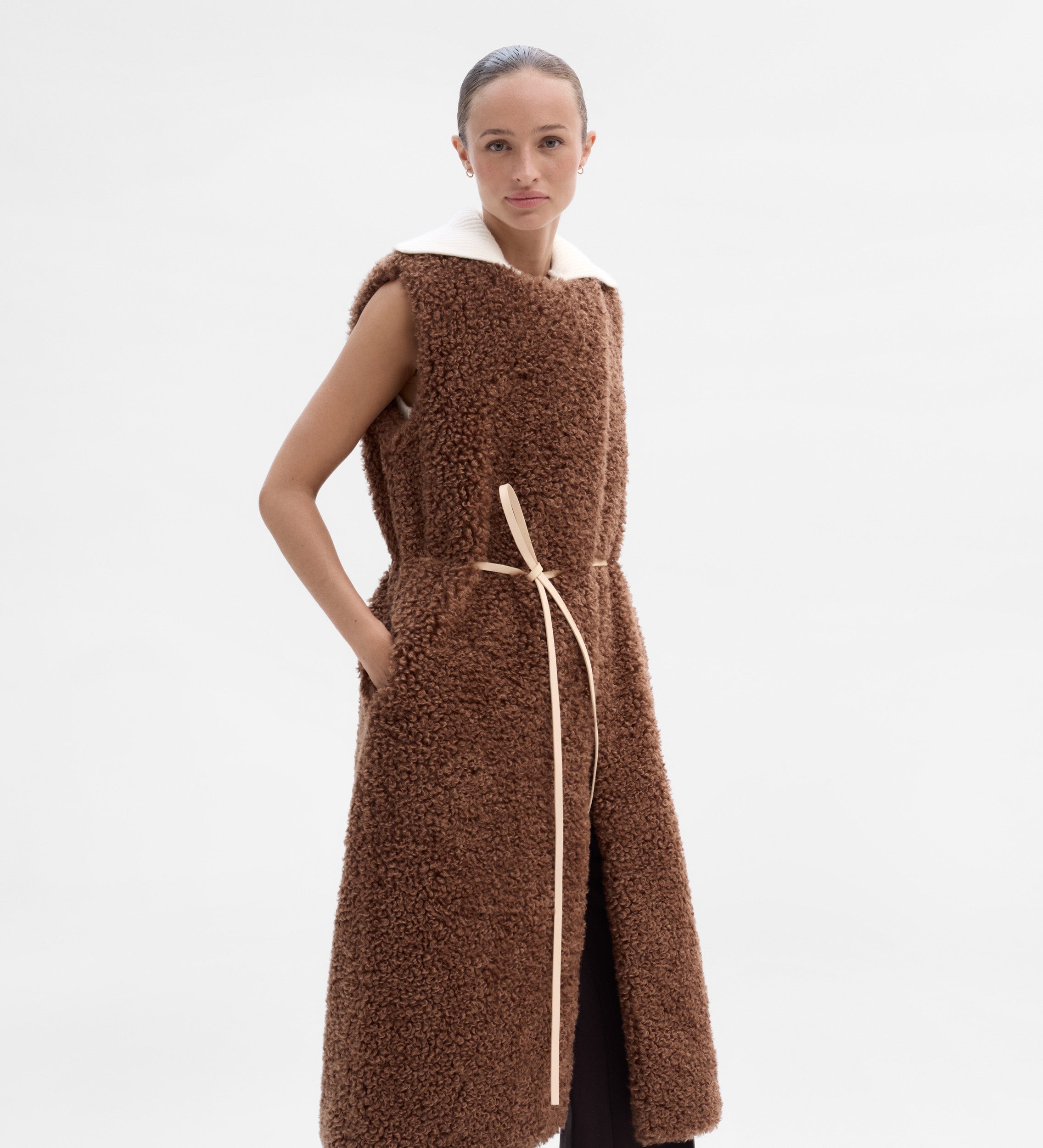 Chaleco largo borreguillo