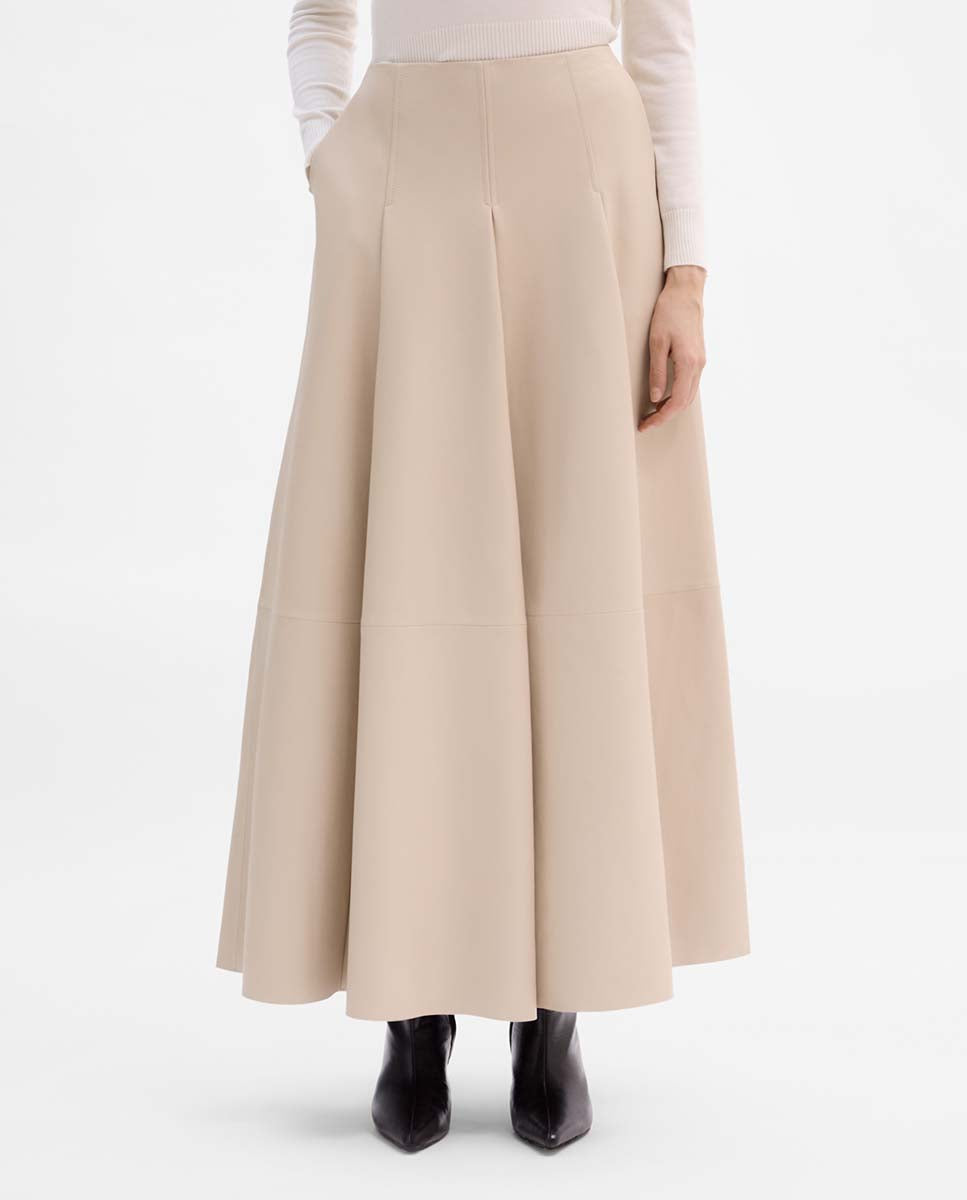 Flared napa skirt