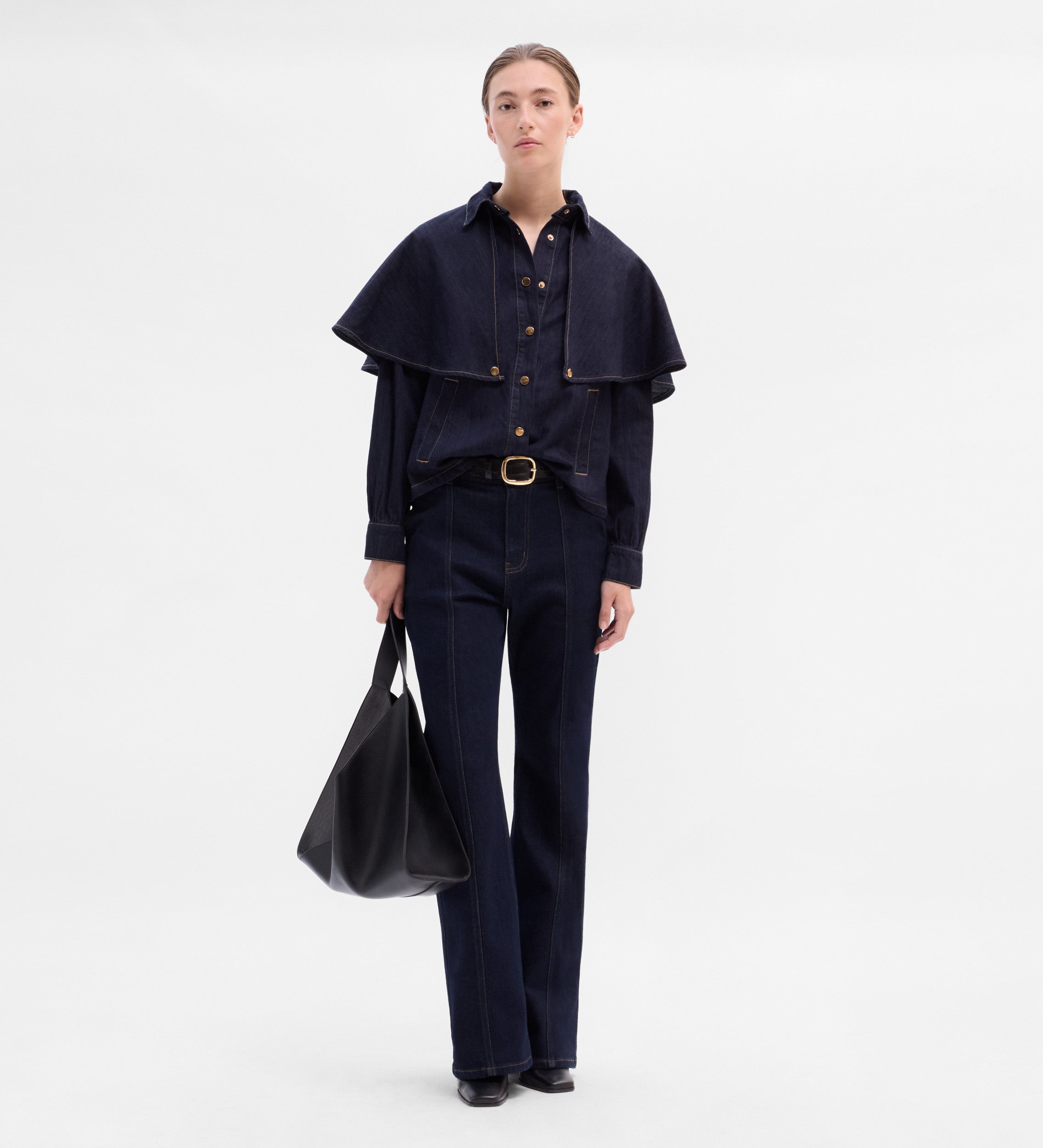 Chemisier cape en jean