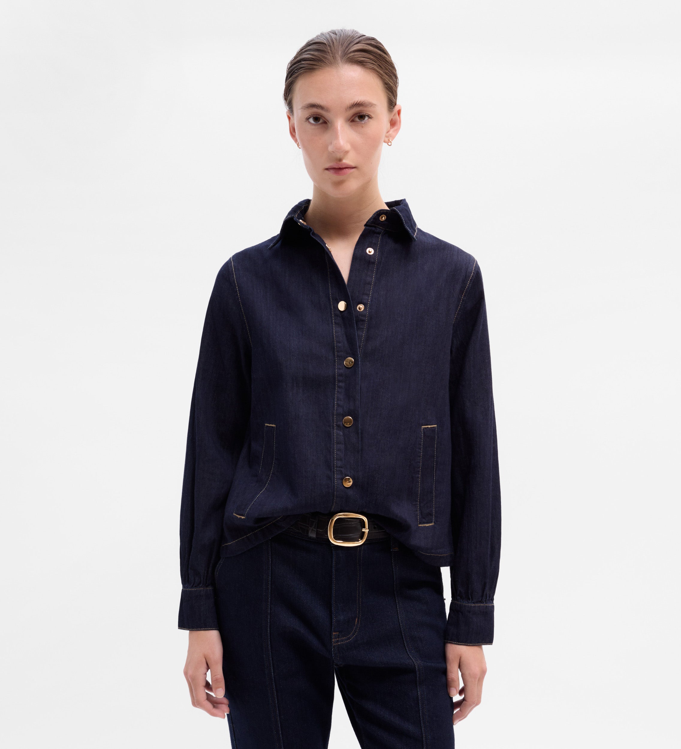 Chemisier cape en jean