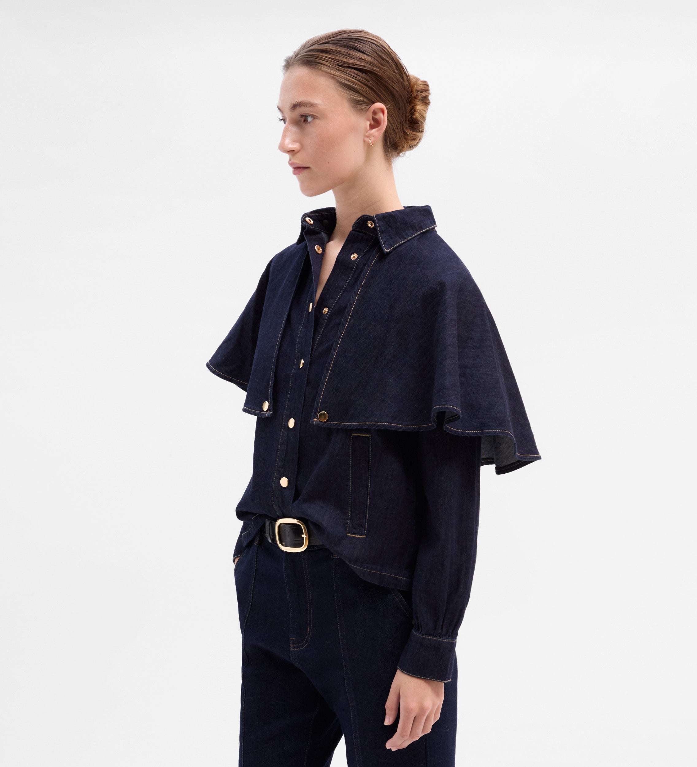 Chemisier cape en jean