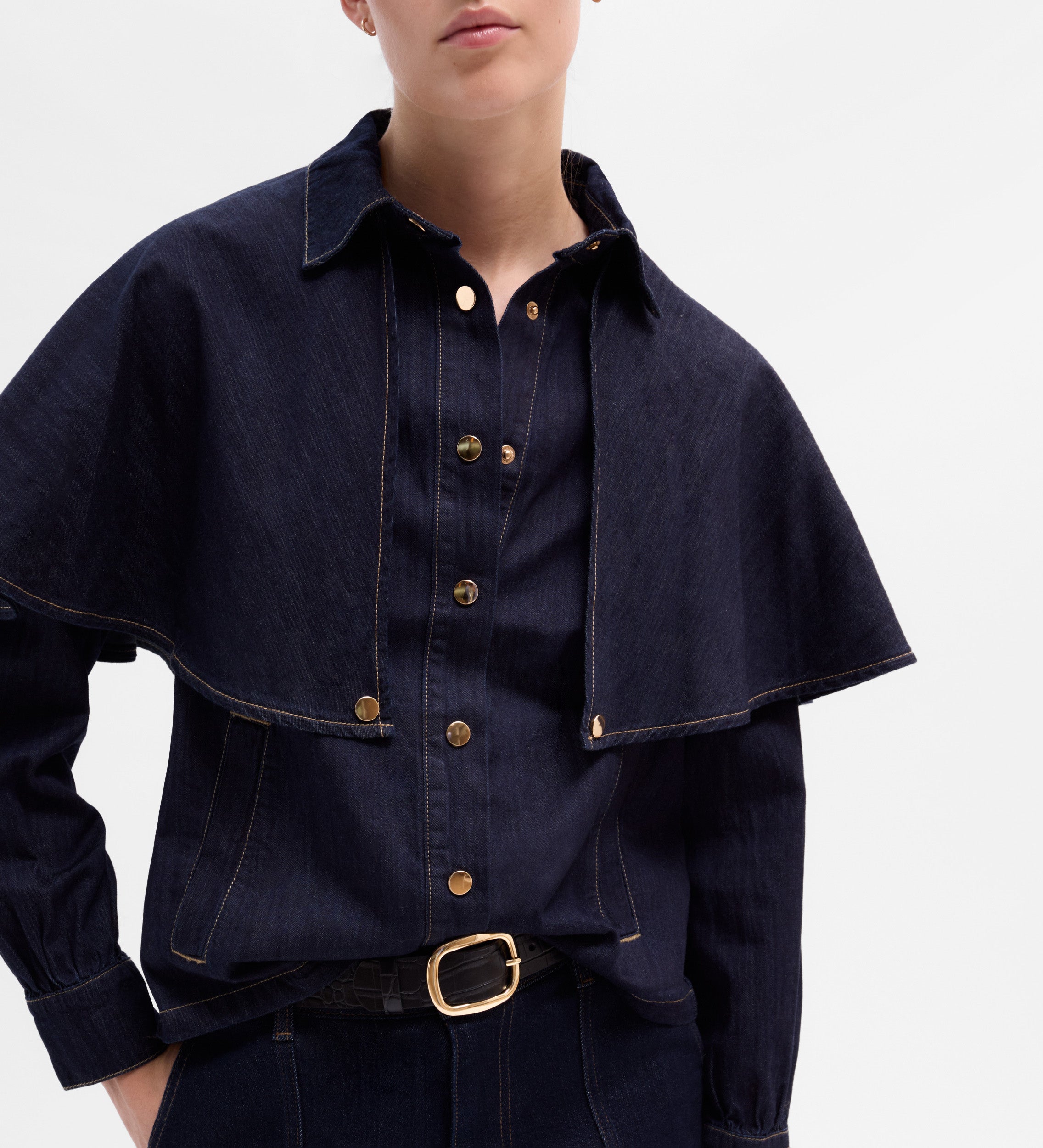 Chemisier cape en jean