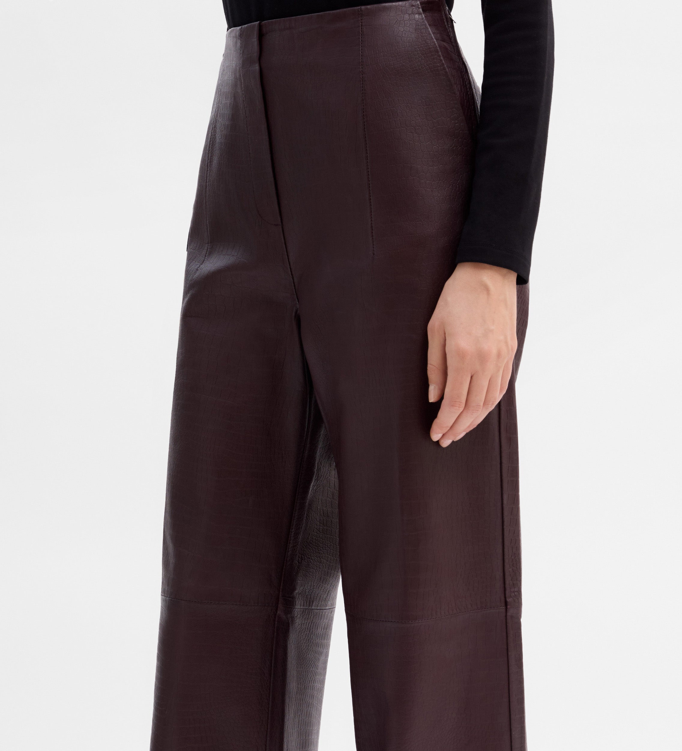 Embossed leather pants