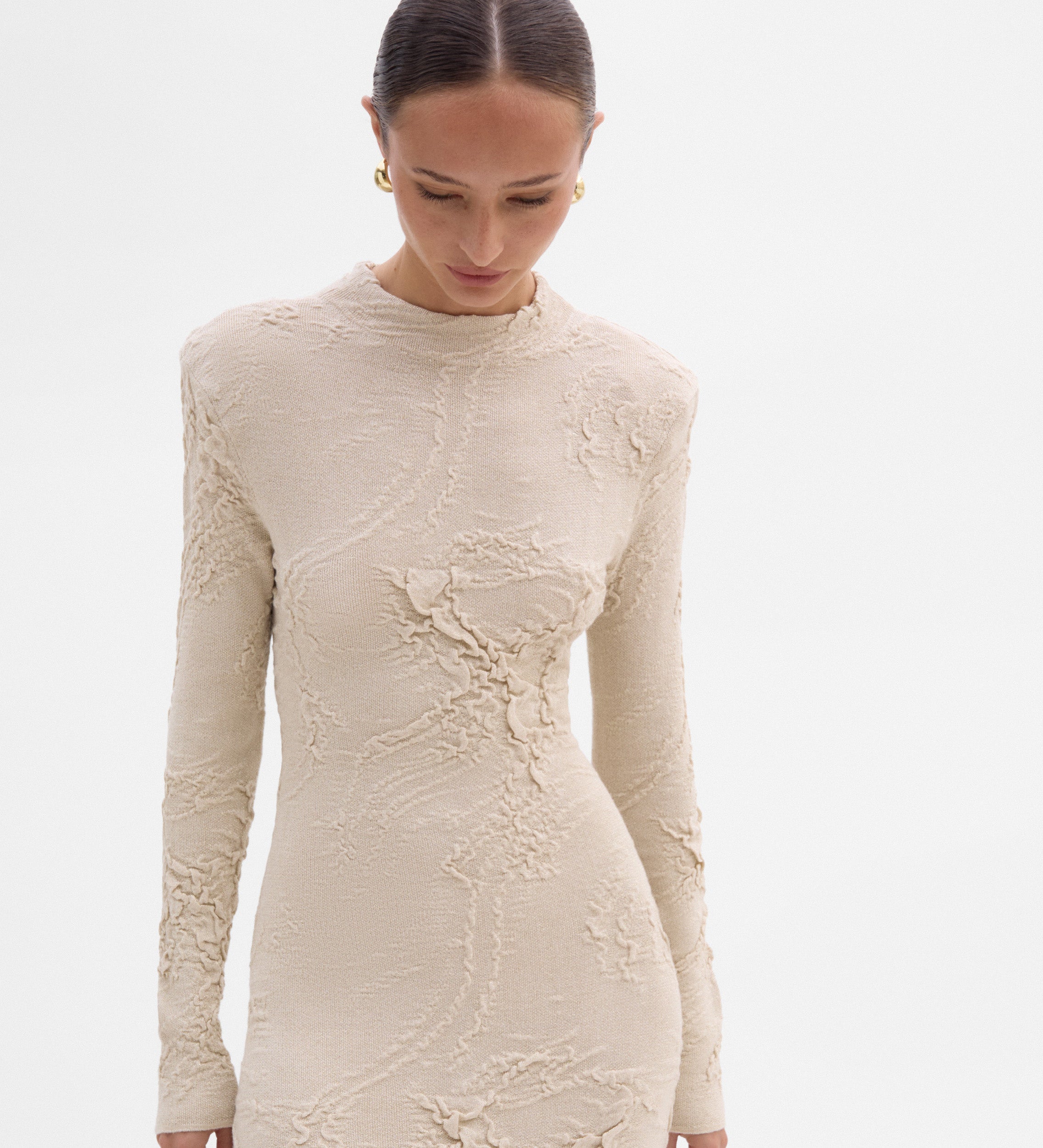 Vestido largo textura