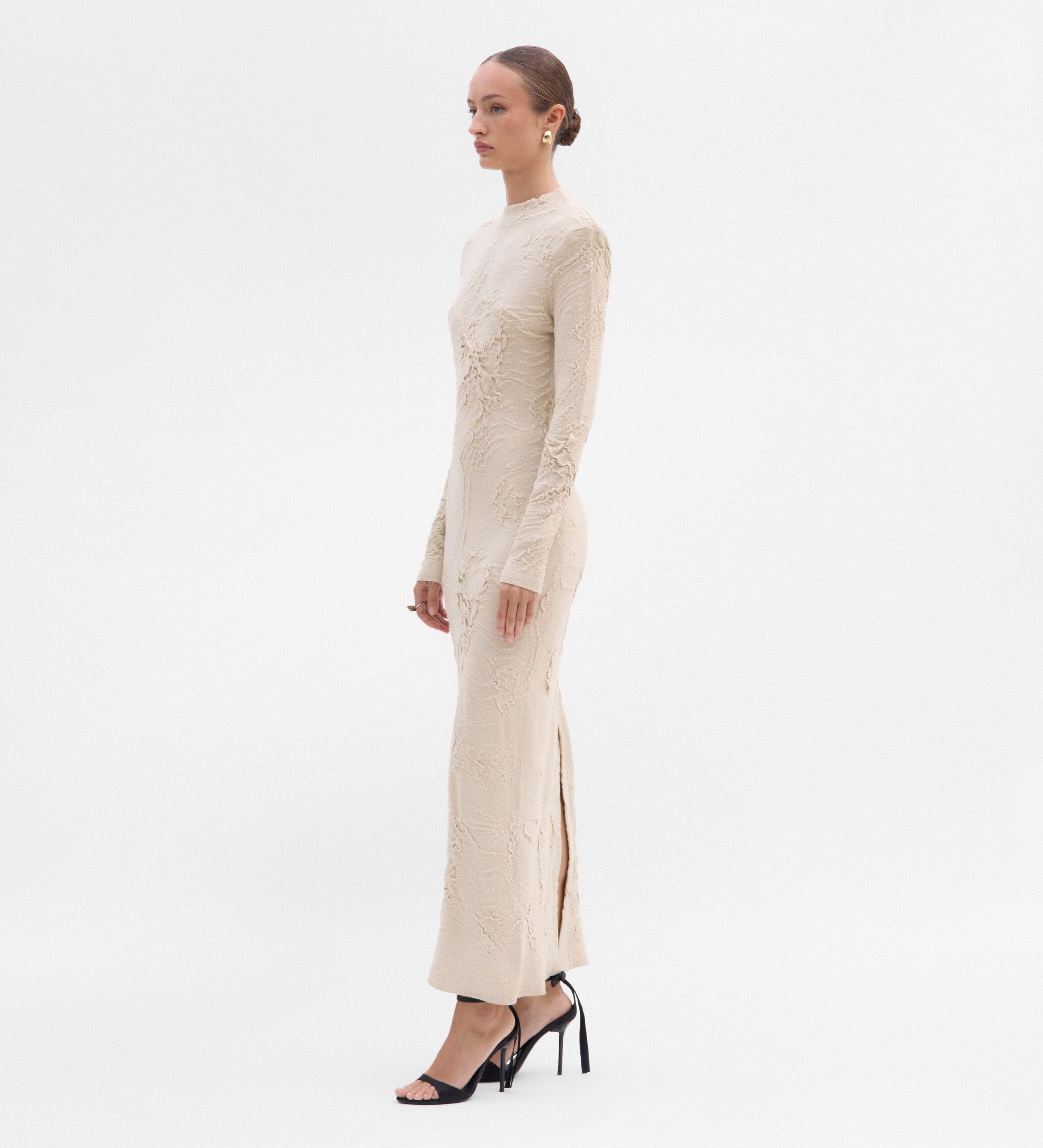 Vestido largo textura