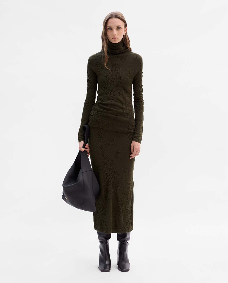 Textured turtleneck sweater