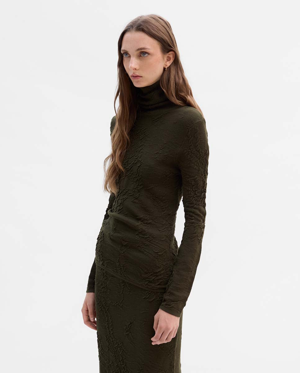Textured turtleneck sweater
