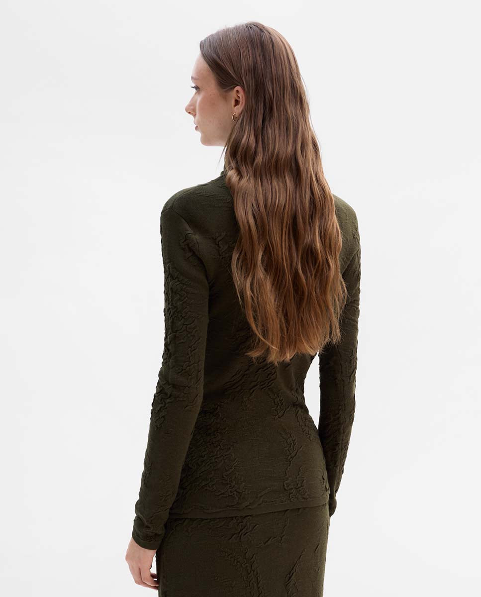 Textured turtleneck sweater