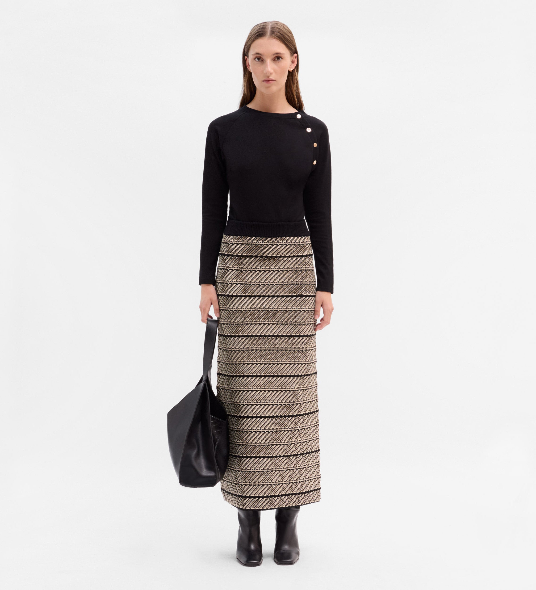 Jacquard knit skirt