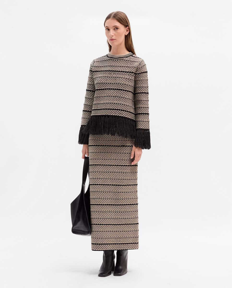 Jacquard knit skirt