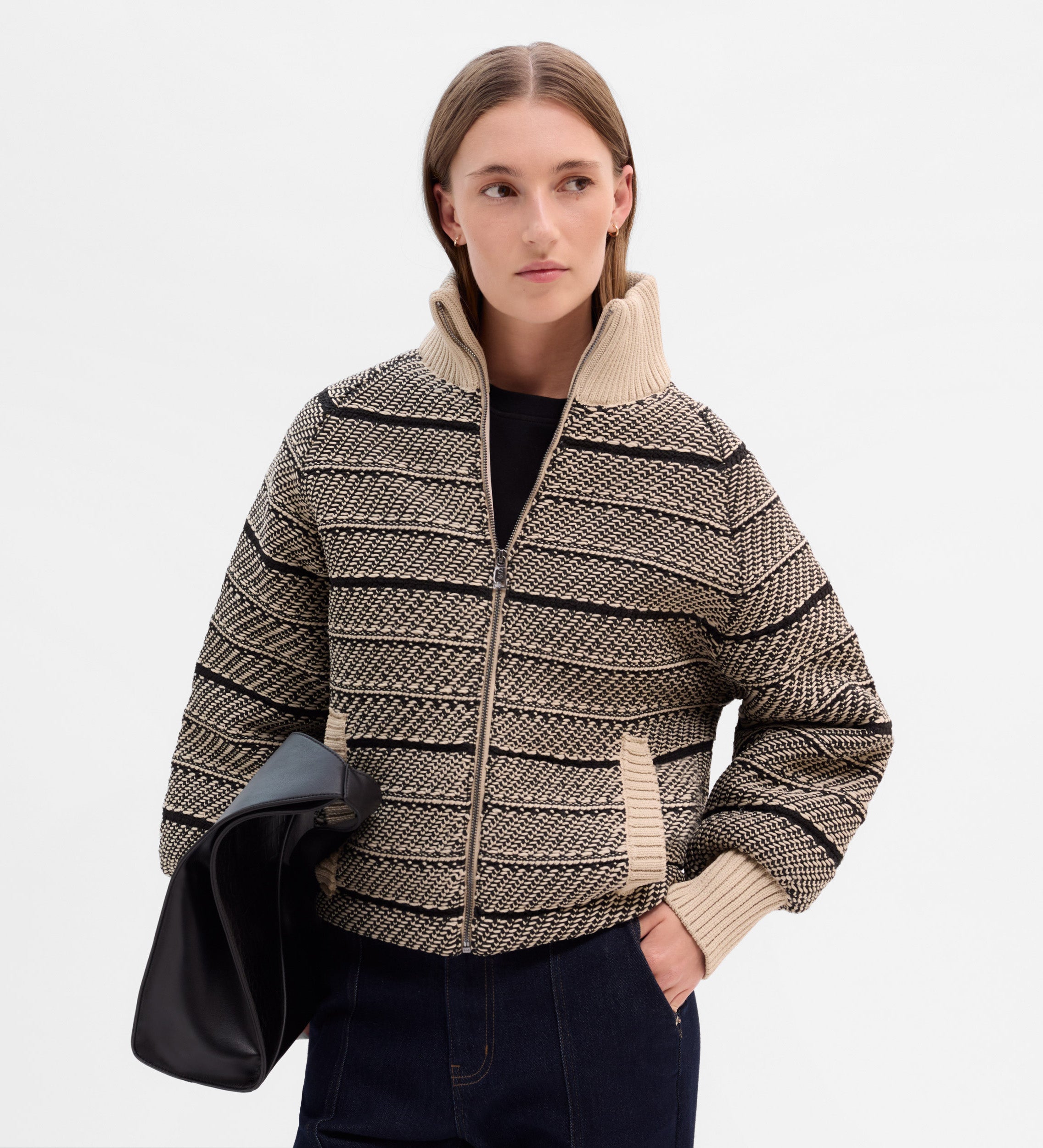 Blouson aviateur jacquard