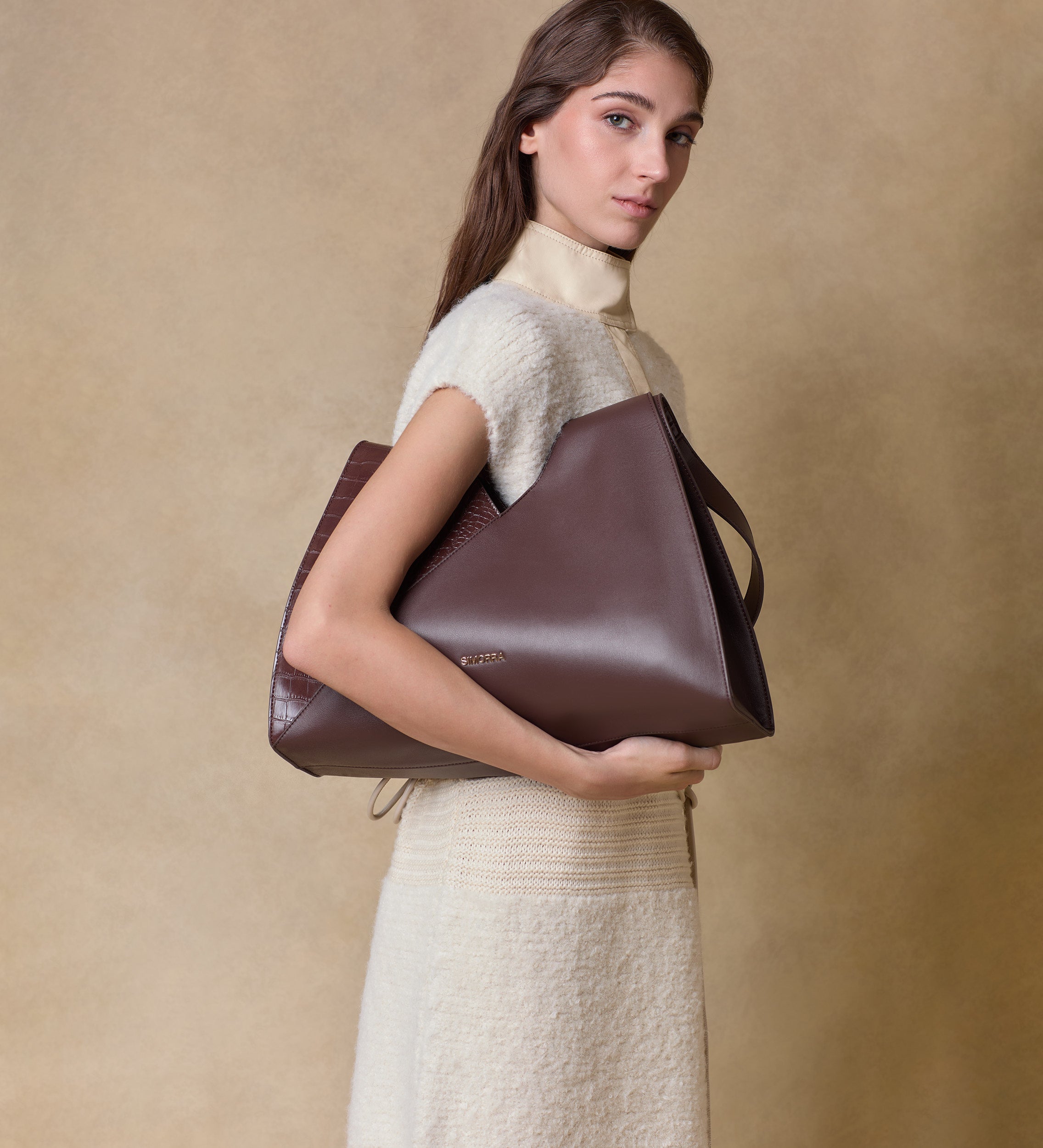 Sac cabas combiné cuir