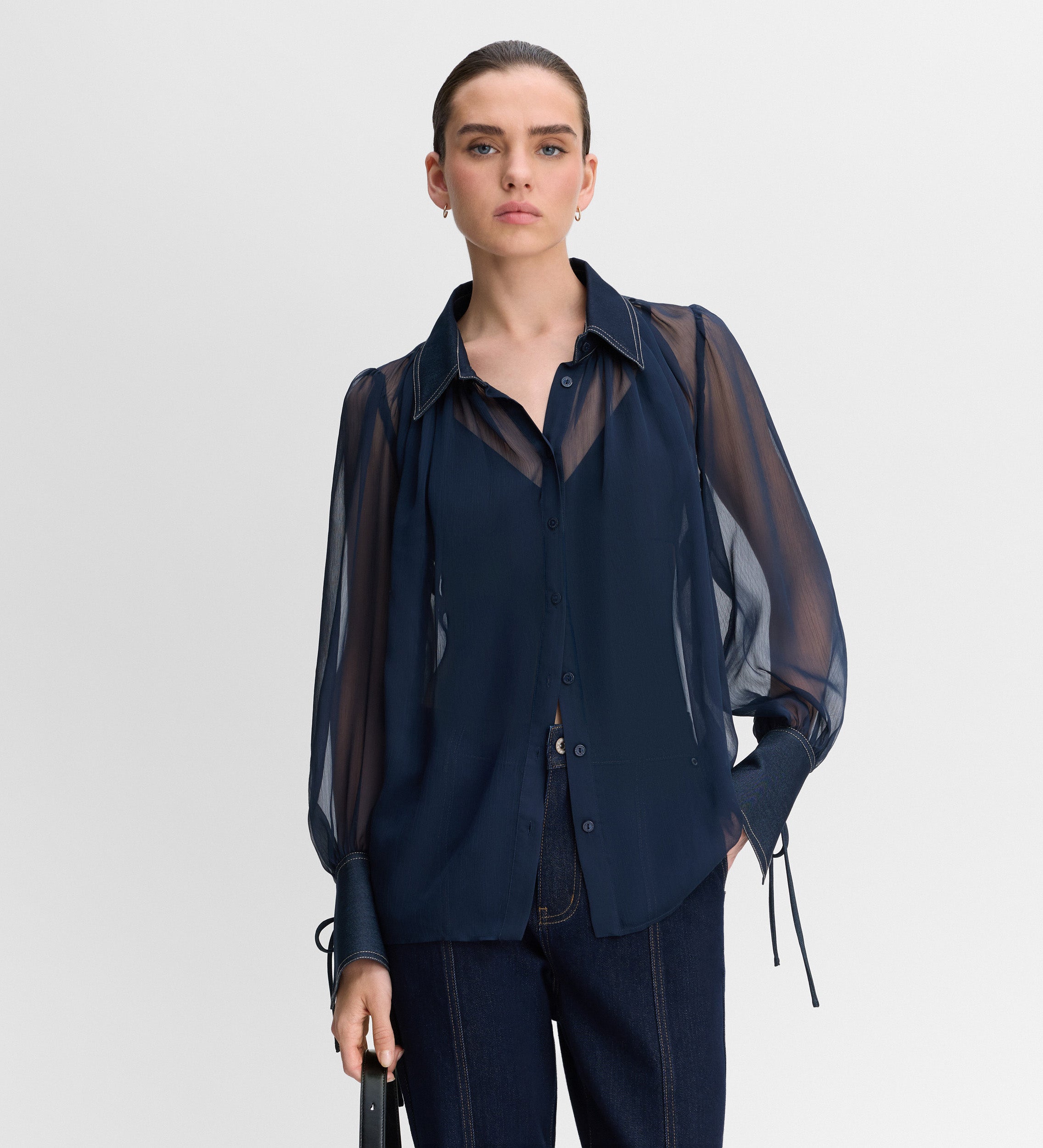 Chemisier en mousseline combiné