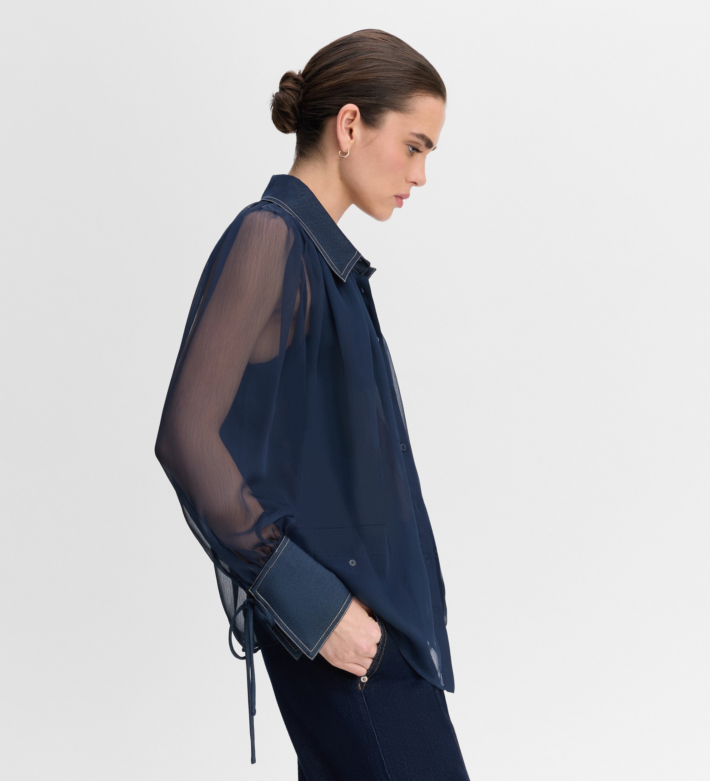 Chemisier en mousseline combiné