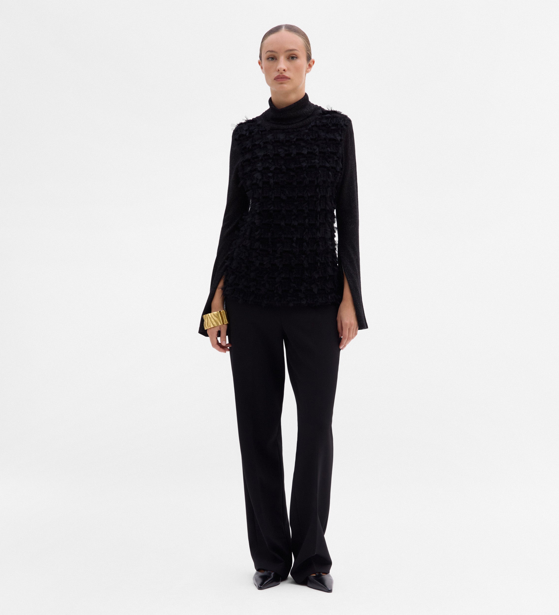 Combined knit sweater