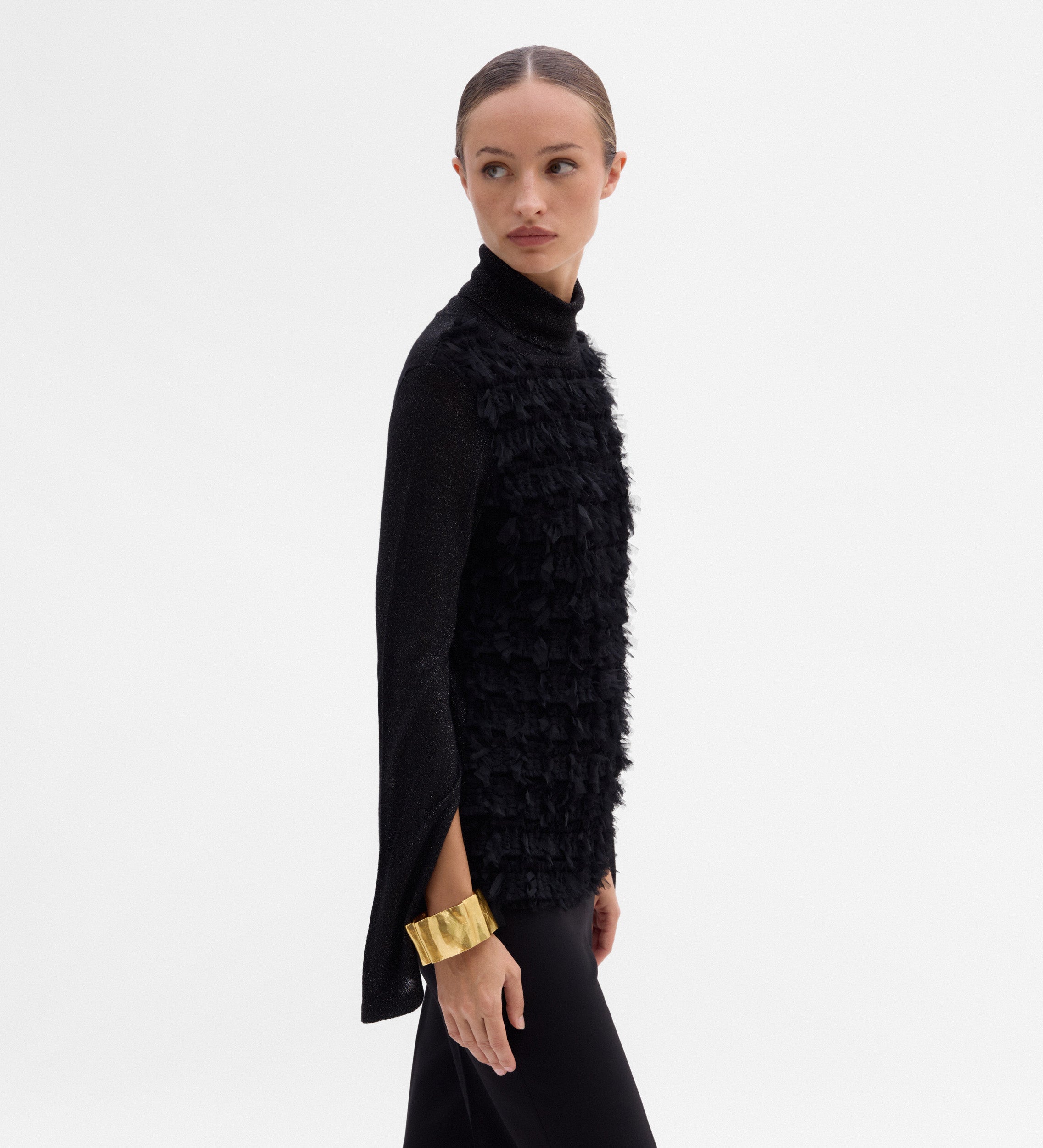 Combined knit sweater