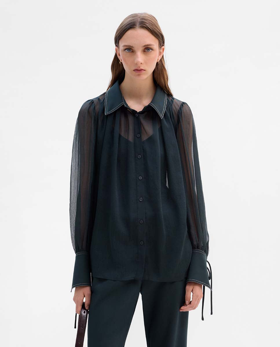 Chemisier en mousseline combiné