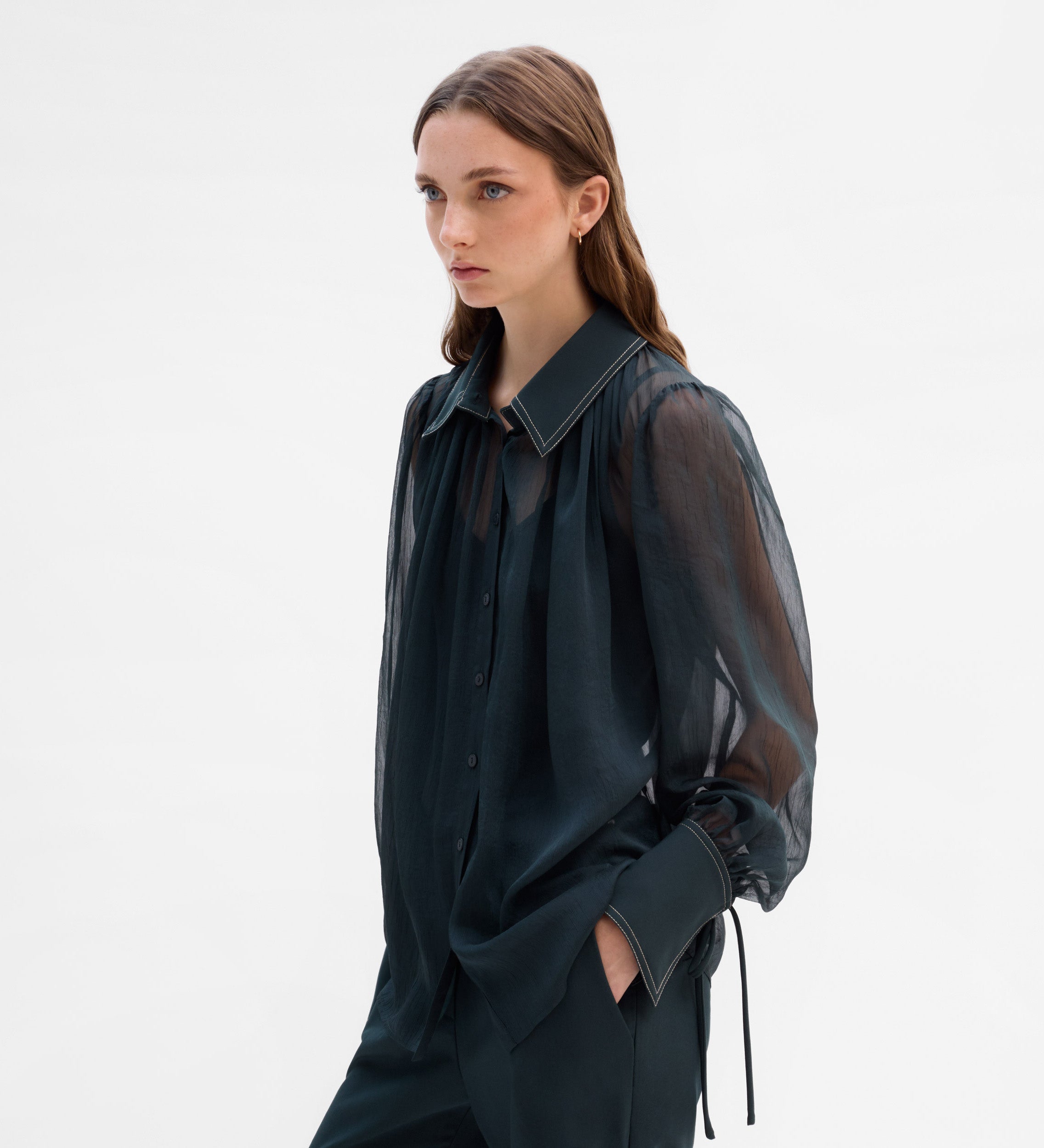 Combined chiffon blouse