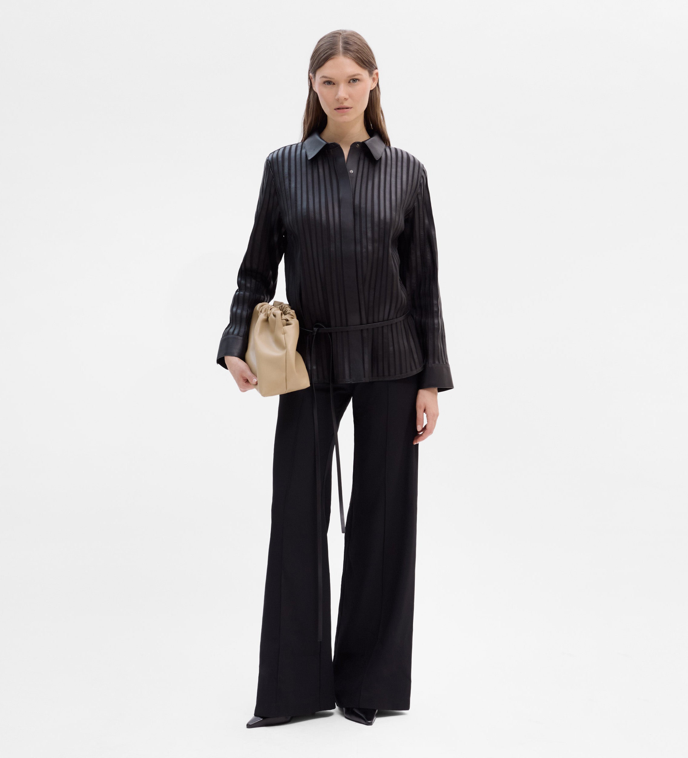 High-waisted flared pants